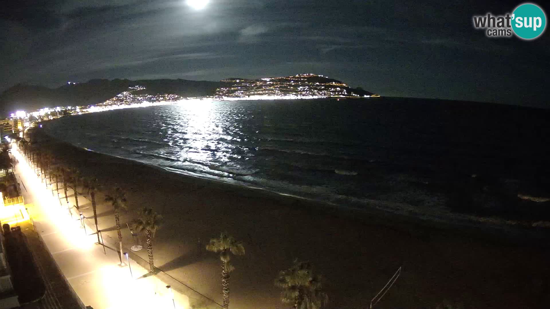 Live Roses Webcam Costa Brava beach view from MonteCarlo Hotel