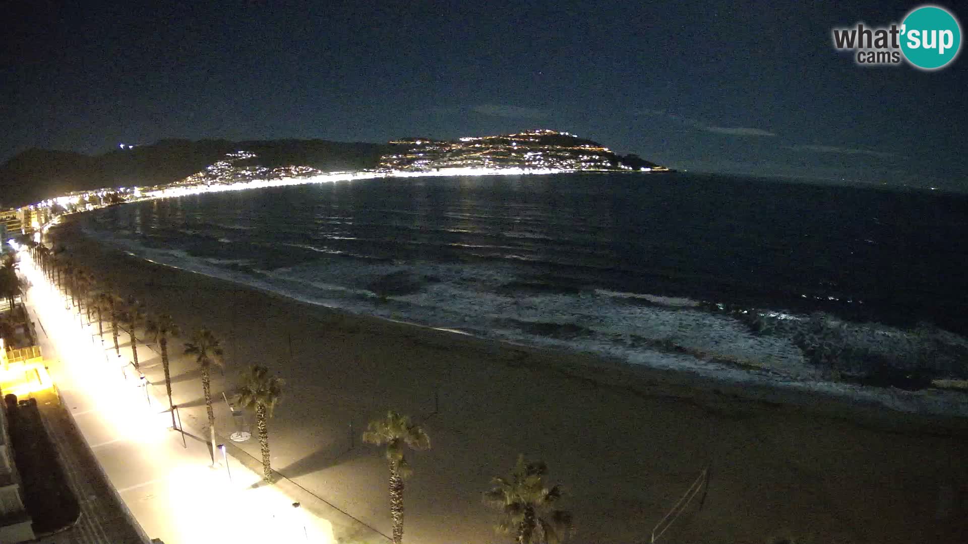 Live Roses Webcam Costa Brava beach view from MonteCarlo Hotel