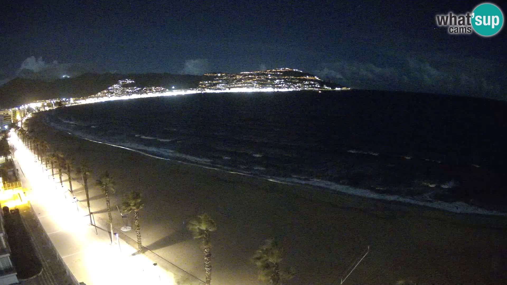 Live Roses Webcam Costa Brava beach view from MonteCarlo Hotel
