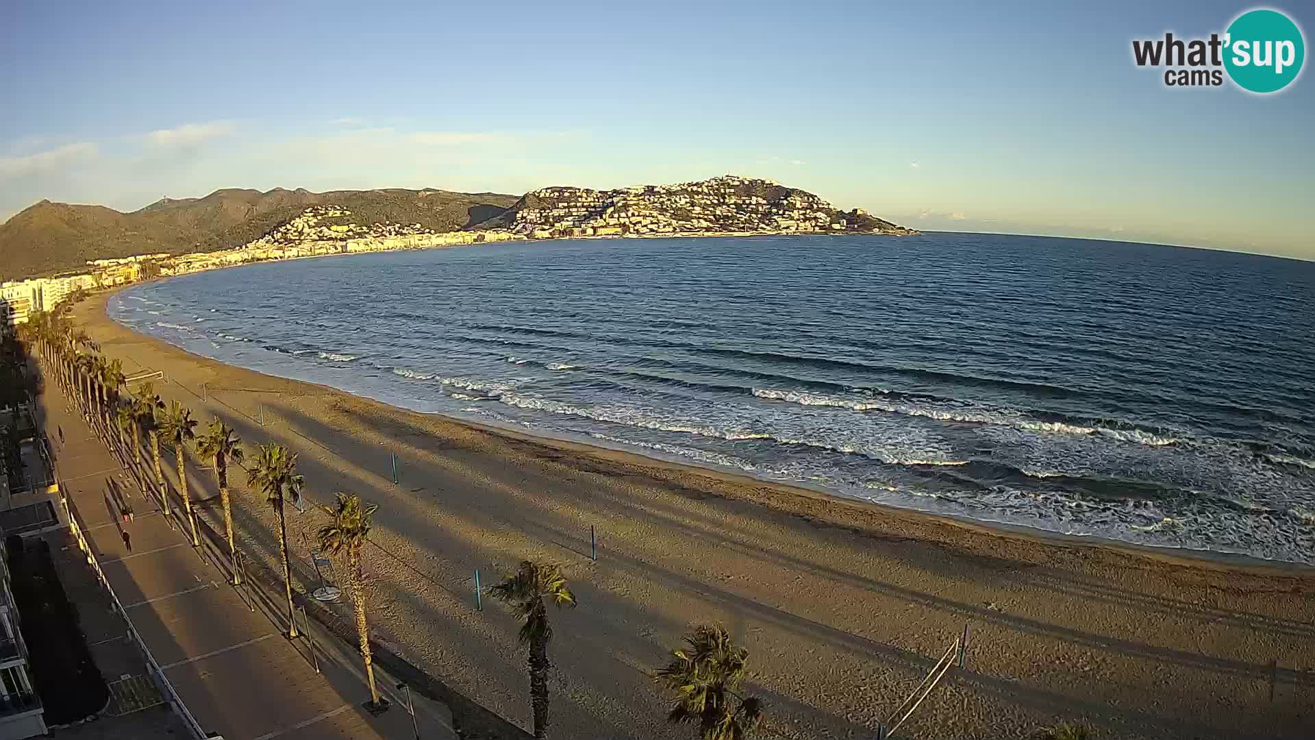 Live Roses Webcam Costa Brava beach view from MonteCarlo Hotel