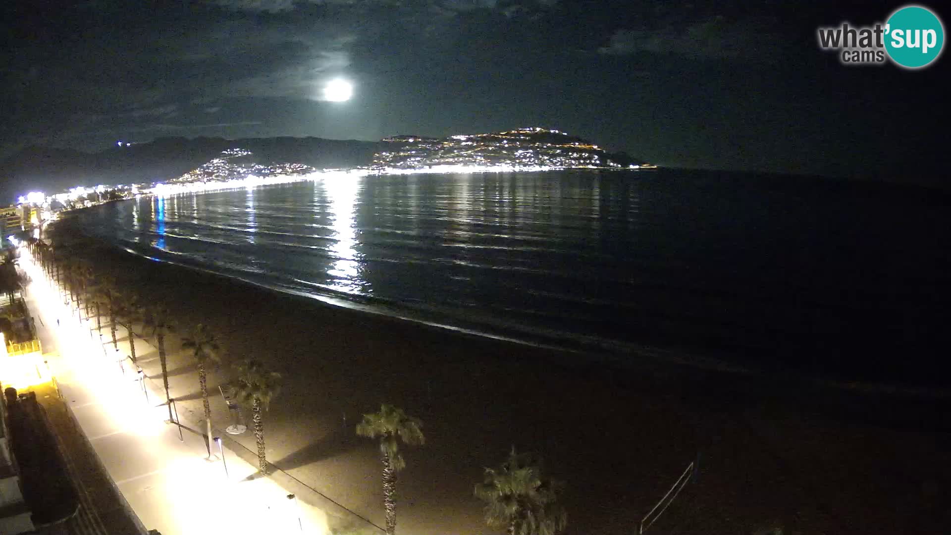 Live Roses Webcam Costa Brava beach view from MonteCarlo Hotel