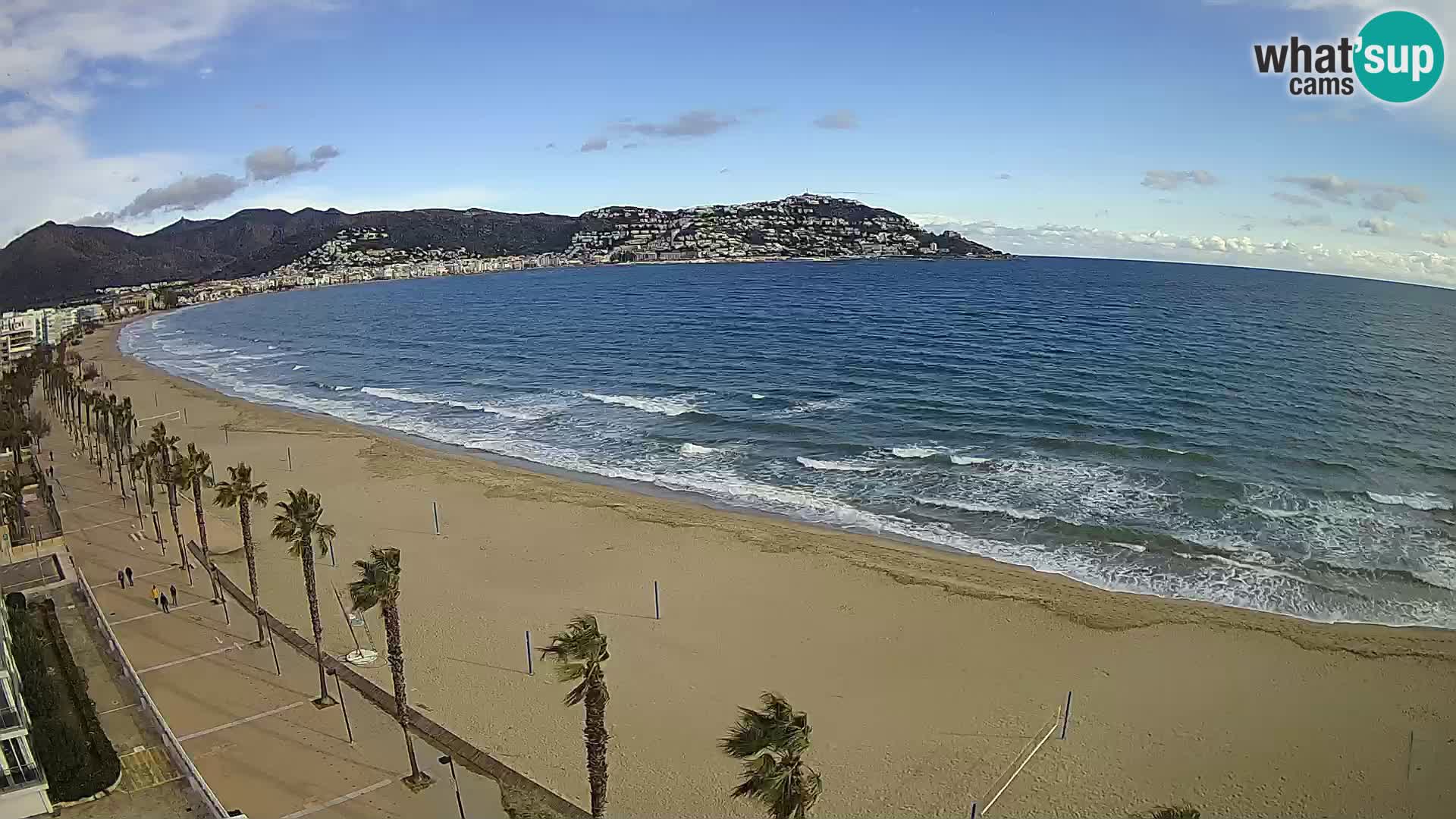Live Roses Webcam Costa Brava beach view from MonteCarlo Hotel
