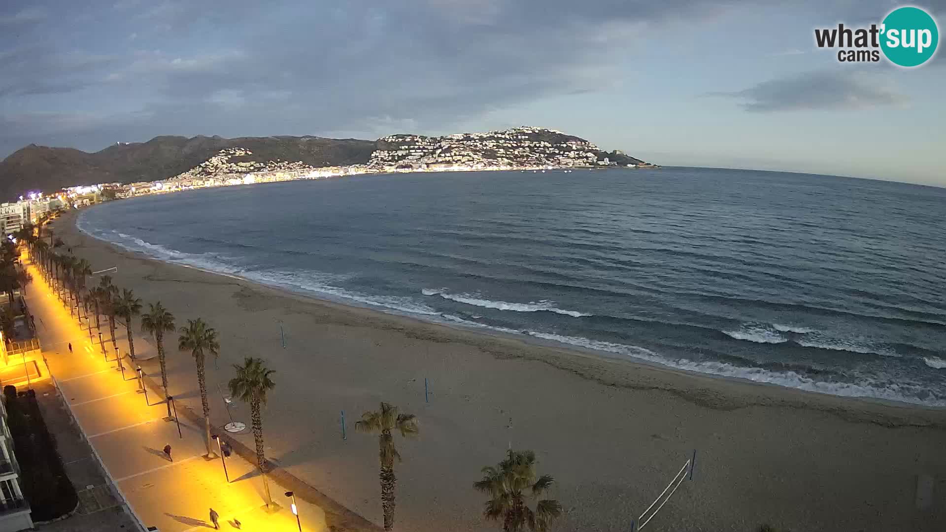 Live Roses Webcam Costa Brava beach view from MonteCarlo Hotel