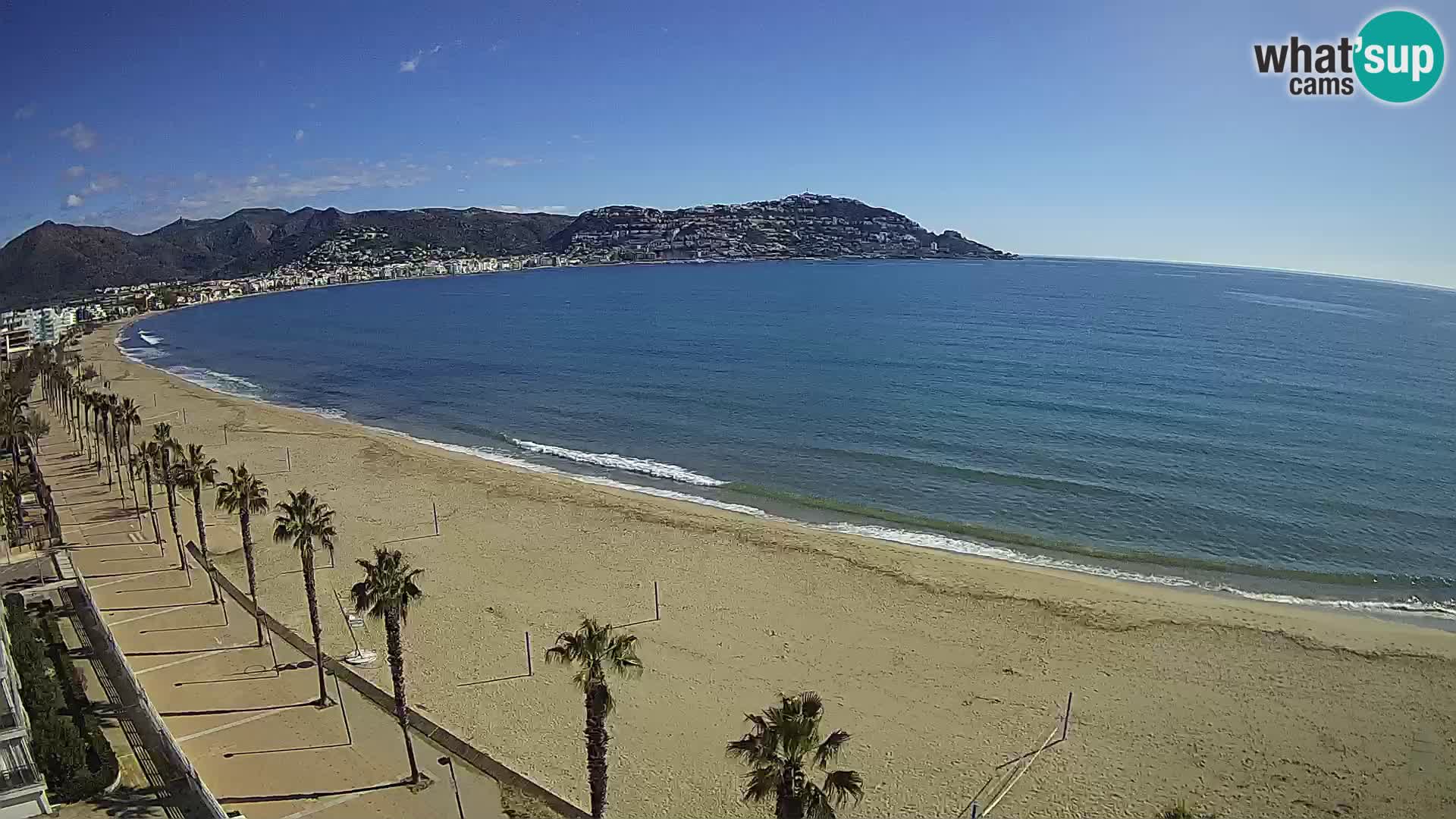 Live Roses Webcam Costa Brava beach view from MonteCarlo Hotel