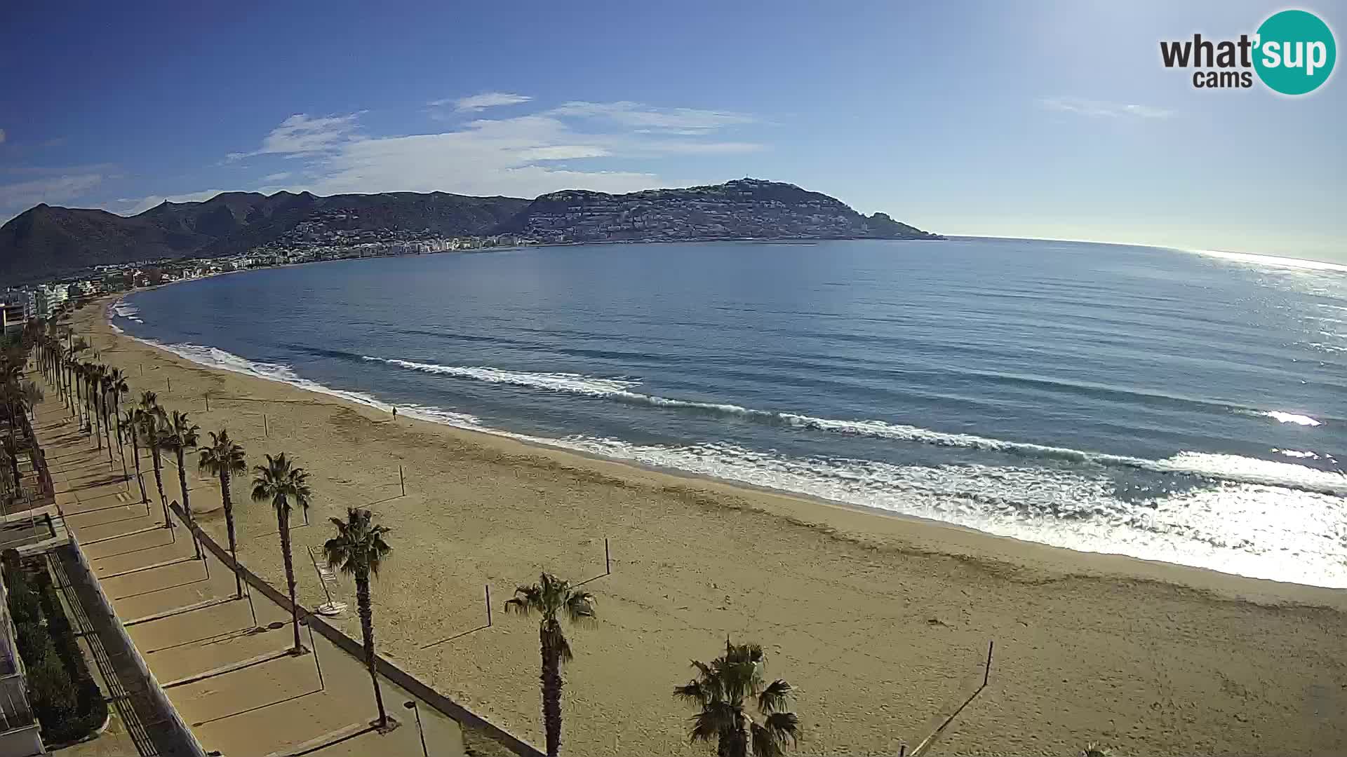 Live Roses Webcam Costa Brava beach view from MonteCarlo Hotel
