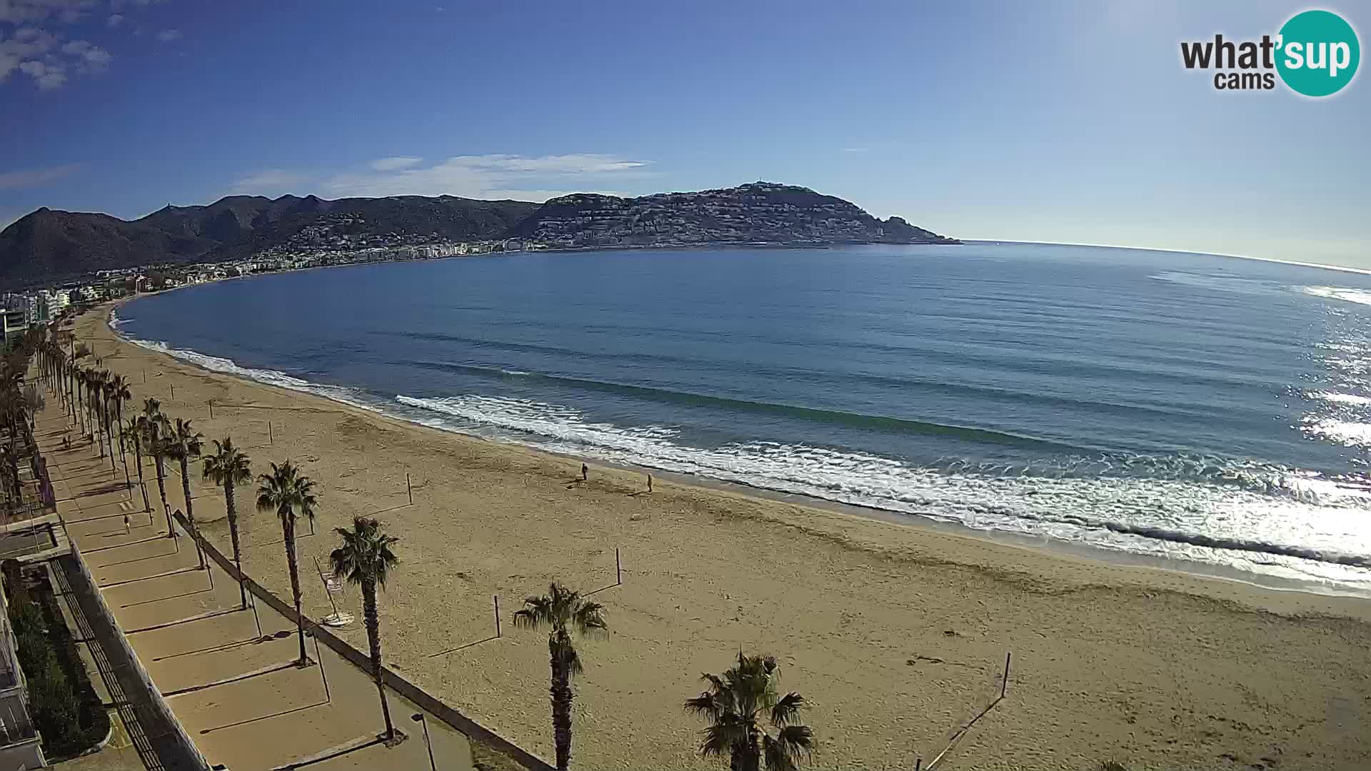 Live Roses Webcam Costa Brava beach view from MonteCarlo Hotel