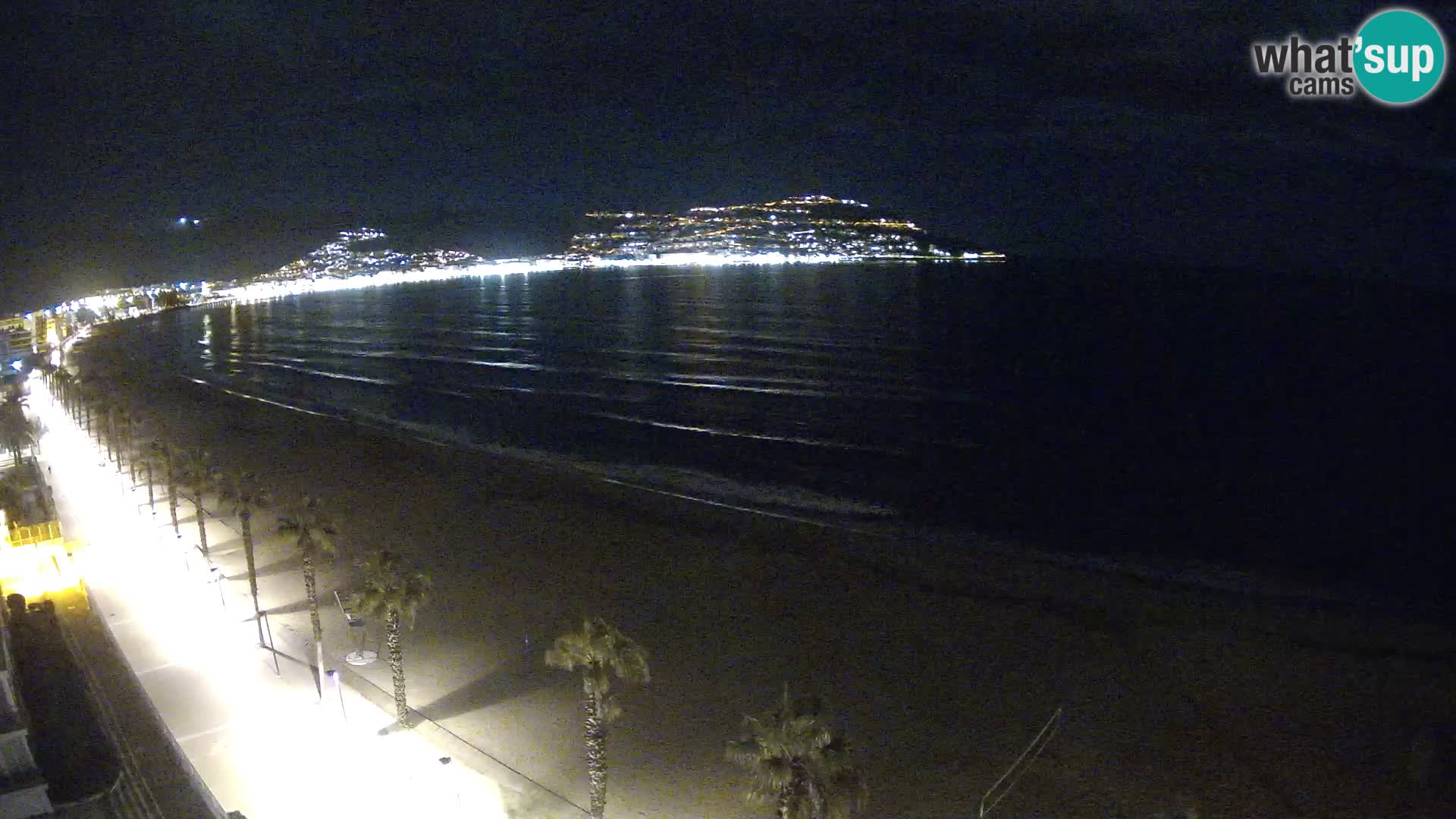 Live Roses Webcam Costa Brava beach view from MonteCarlo Hotel