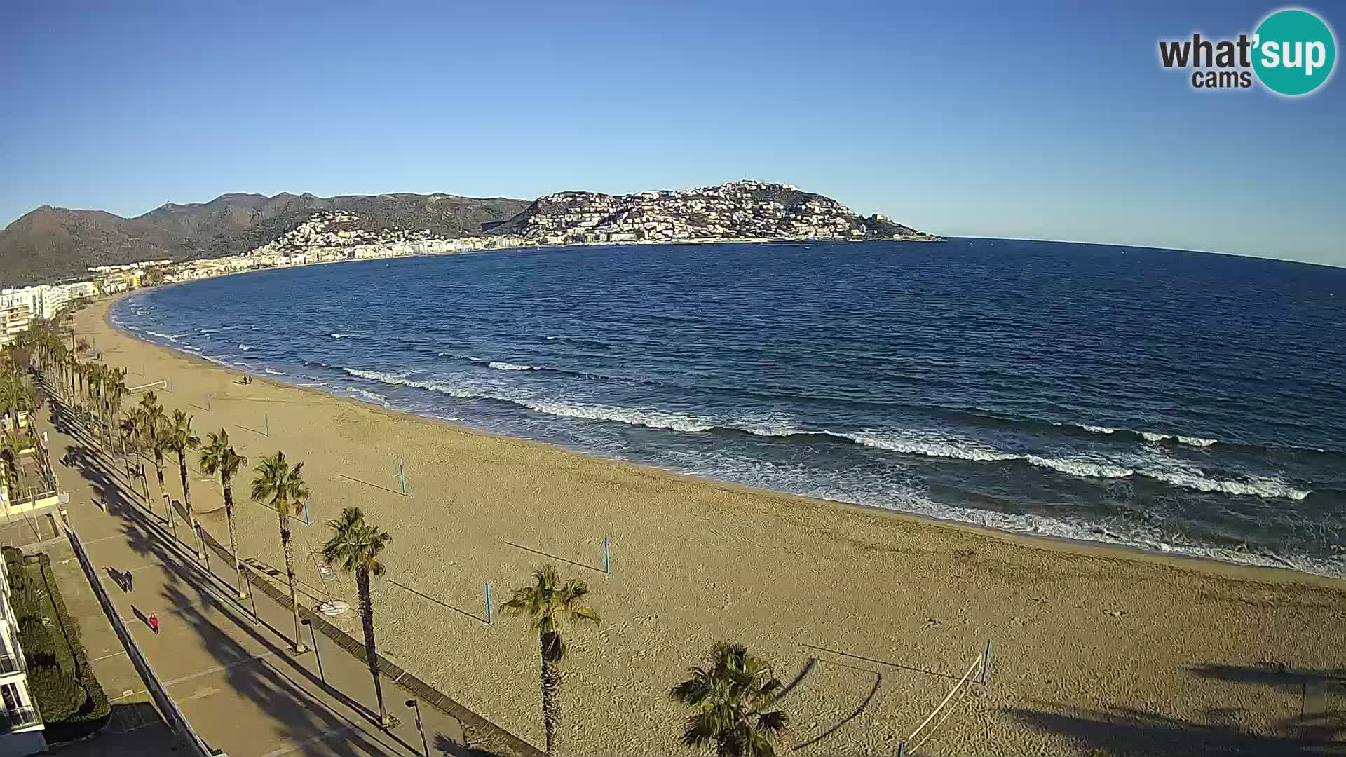 Live Roses Webcam Costa Brava beach view from MonteCarlo Hotel
