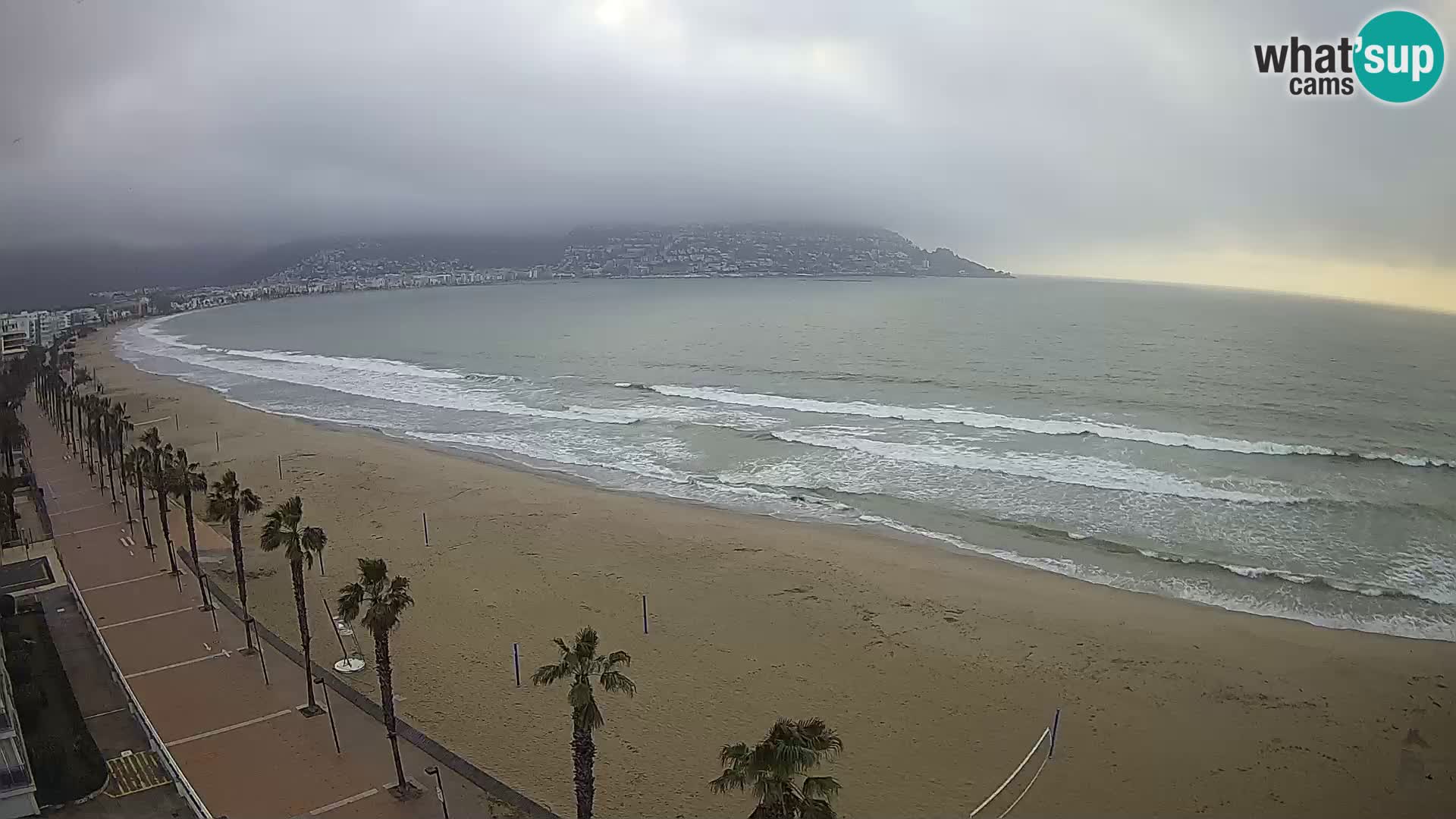 Live Roses Webcam Costa Brava beach view from MonteCarlo Hotel