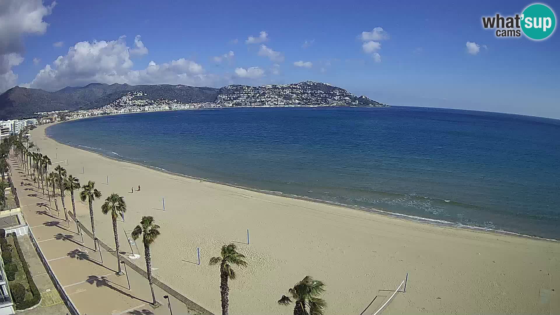 Live Roses Webcam Costa Brava beach view from MonteCarlo Hotel