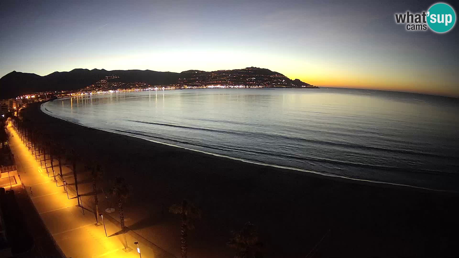 Live Roses Webcam Costa Brava beach view from MonteCarlo Hotel