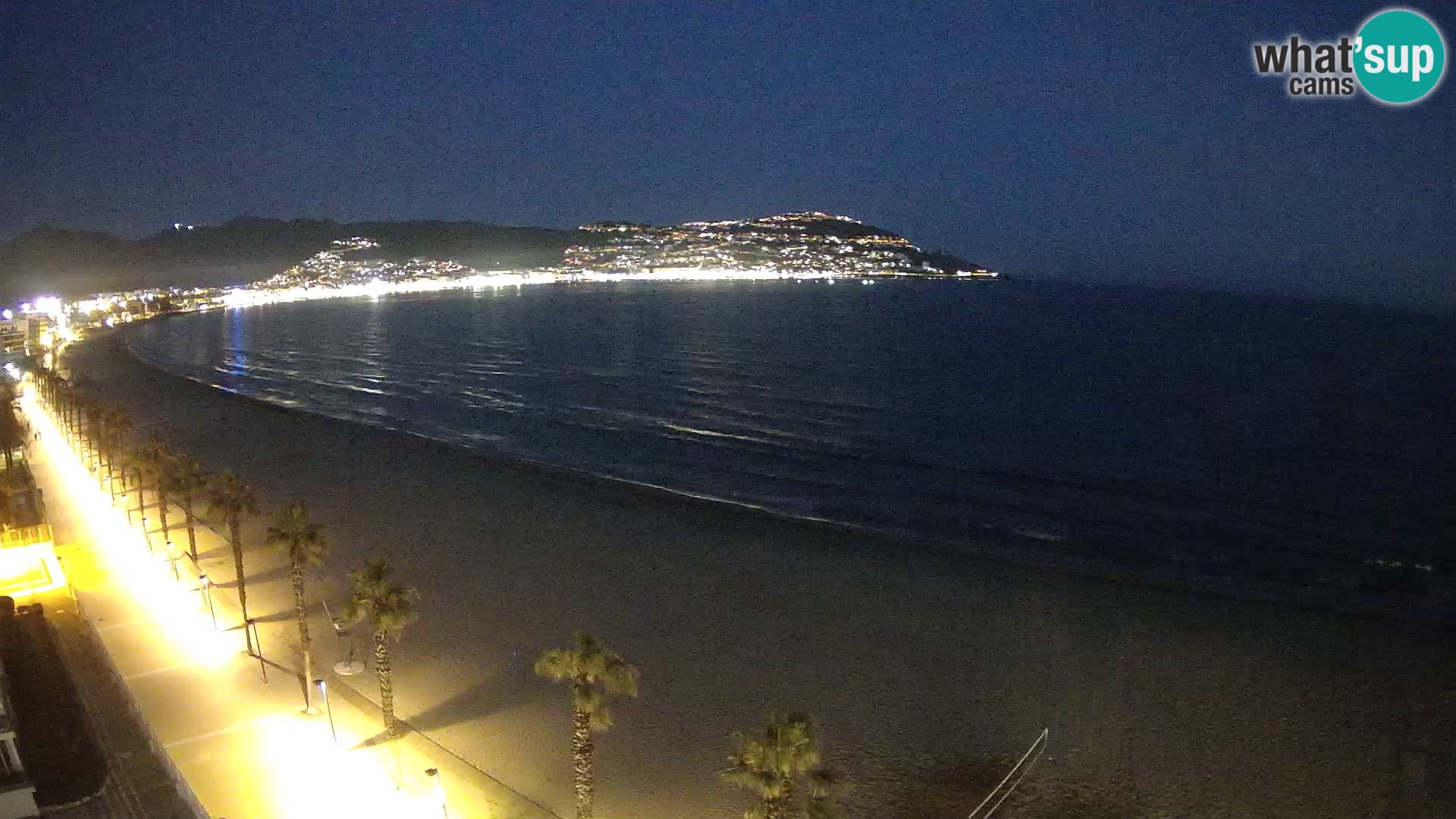 Live Roses Webcam Costa Brava beach view from MonteCarlo Hotel