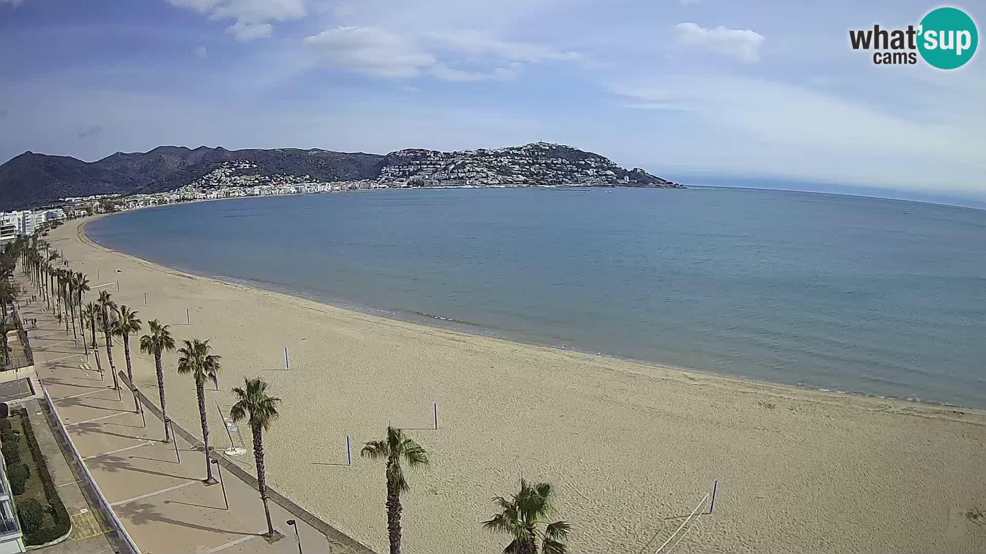 Live Roses Webcam Costa Brava beach view from MonteCarlo Hotel