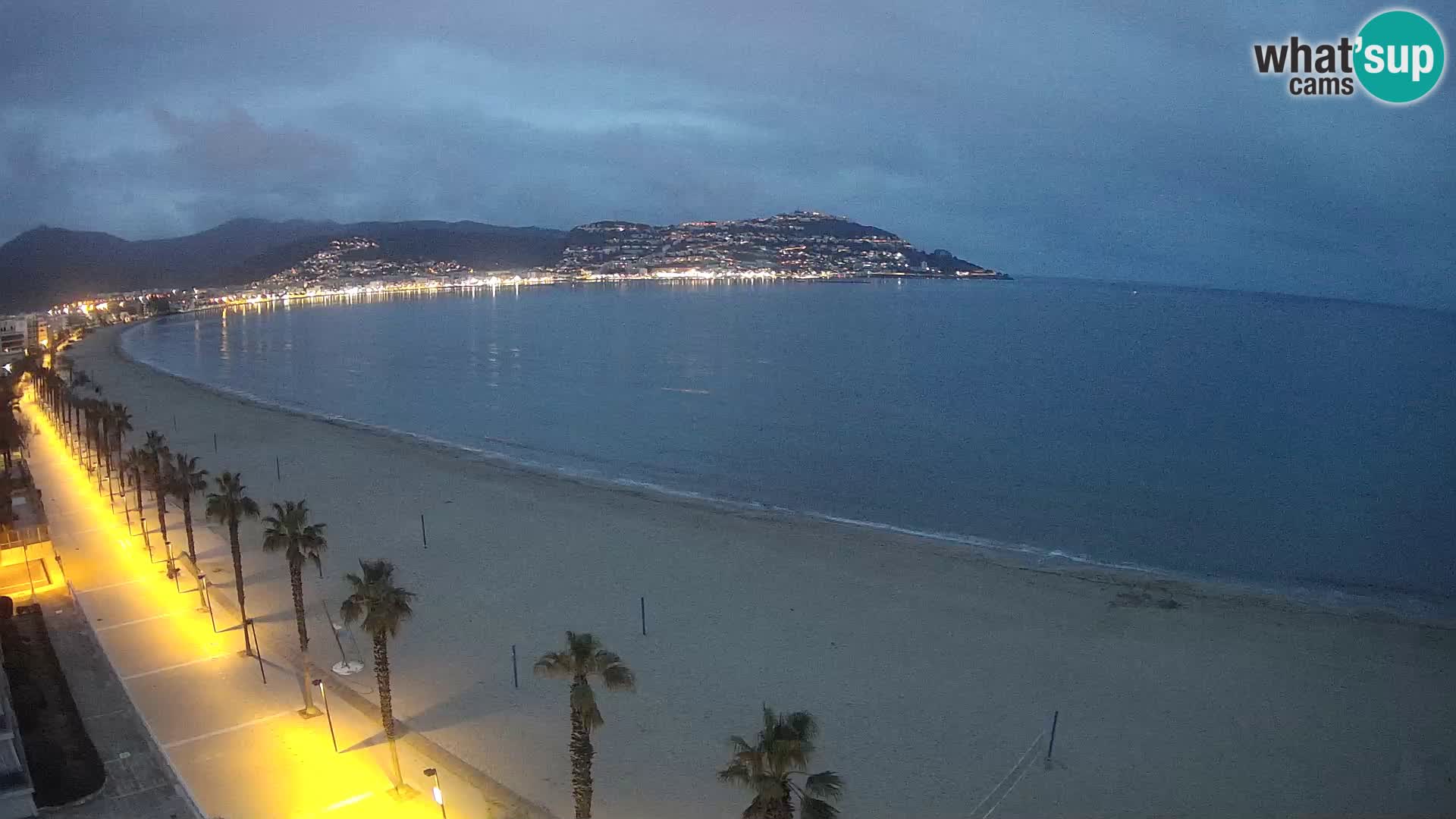 Live Roses Webcam Costa Brava beach view from MonteCarlo Hotel