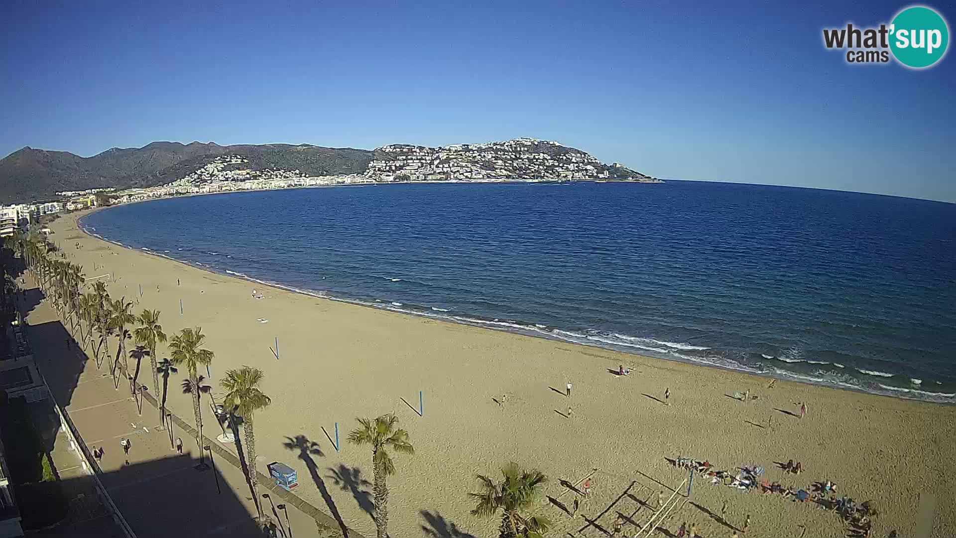 Live Roses Webcam Costa Brava beach view from MonteCarlo Hotel