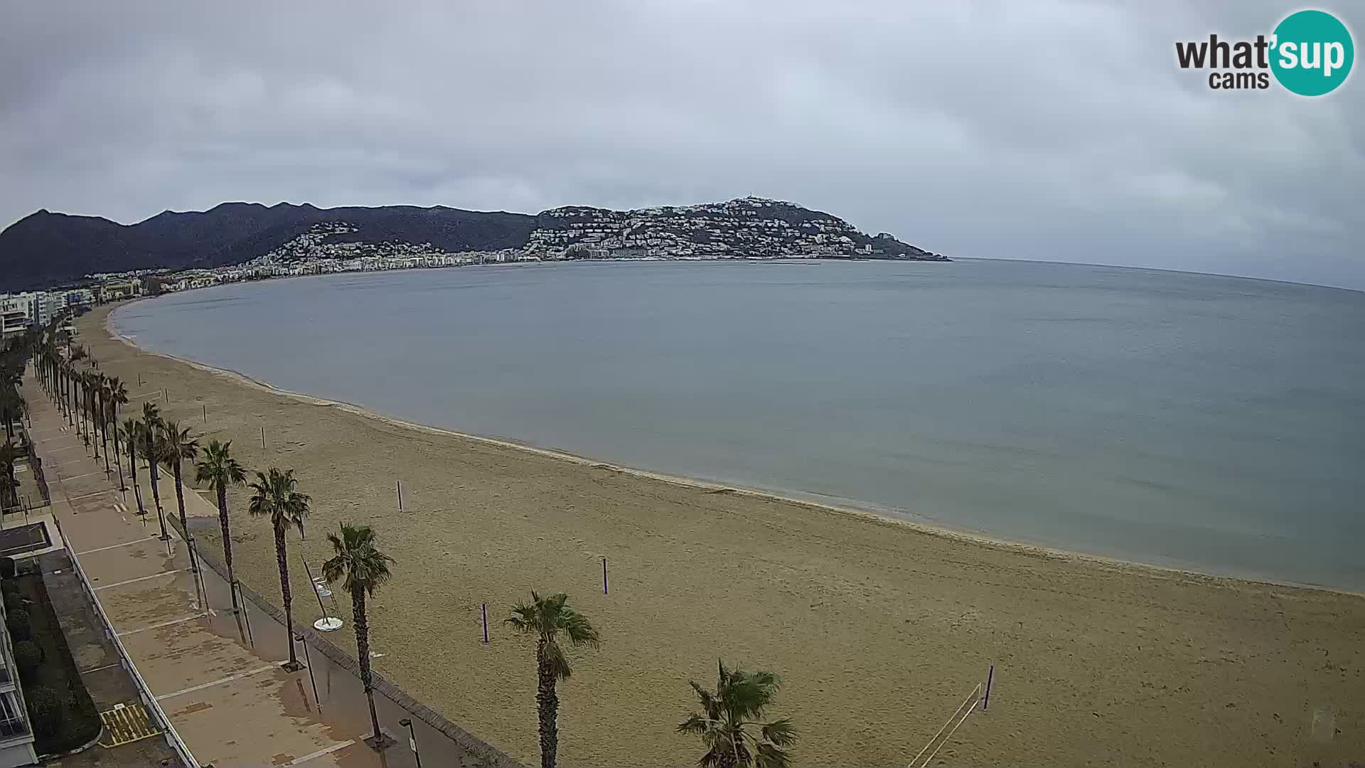 Live Roses Webcam Costa Brava beach view from MonteCarlo Hotel
