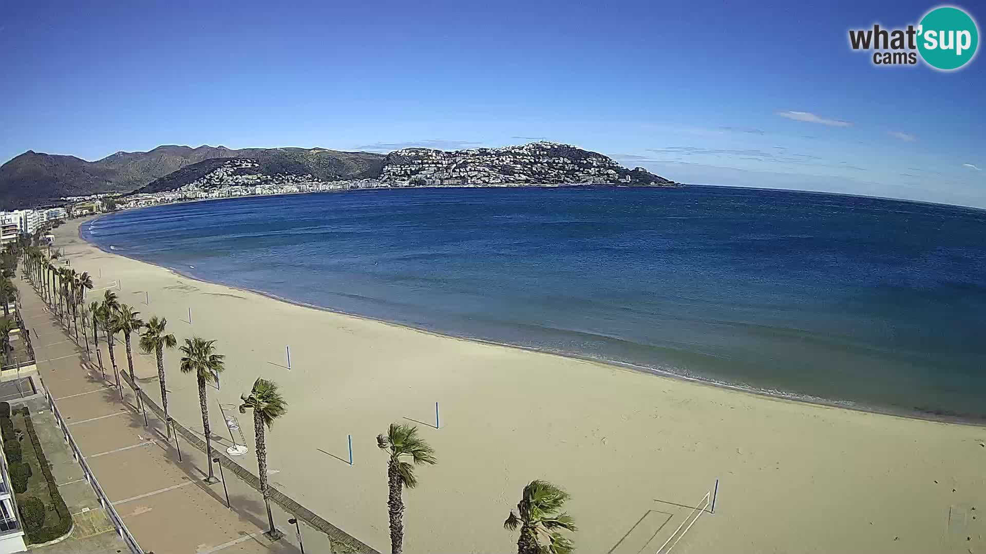 Live Roses Webcam Costa Brava beach view from MonteCarlo Hotel