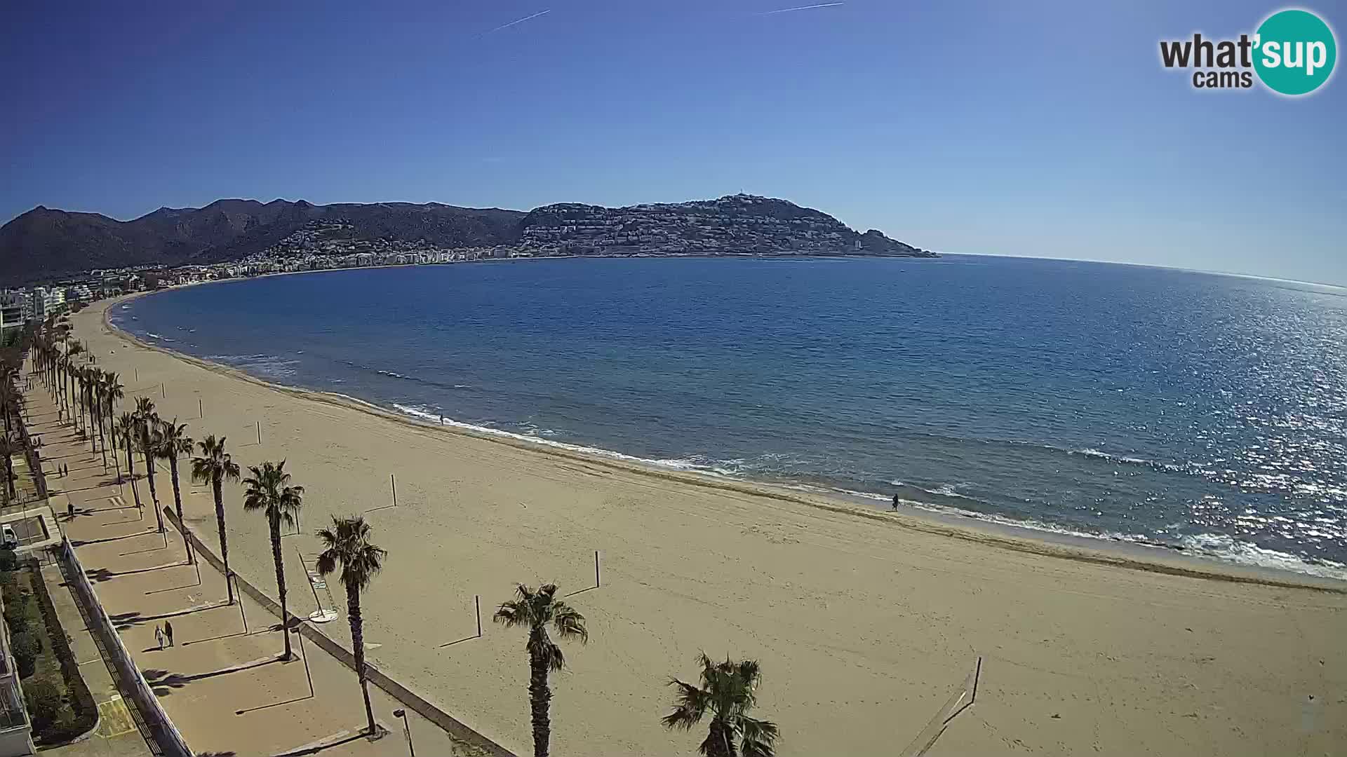 Live Roses Webcam Costa Brava beach view from MonteCarlo Hotel