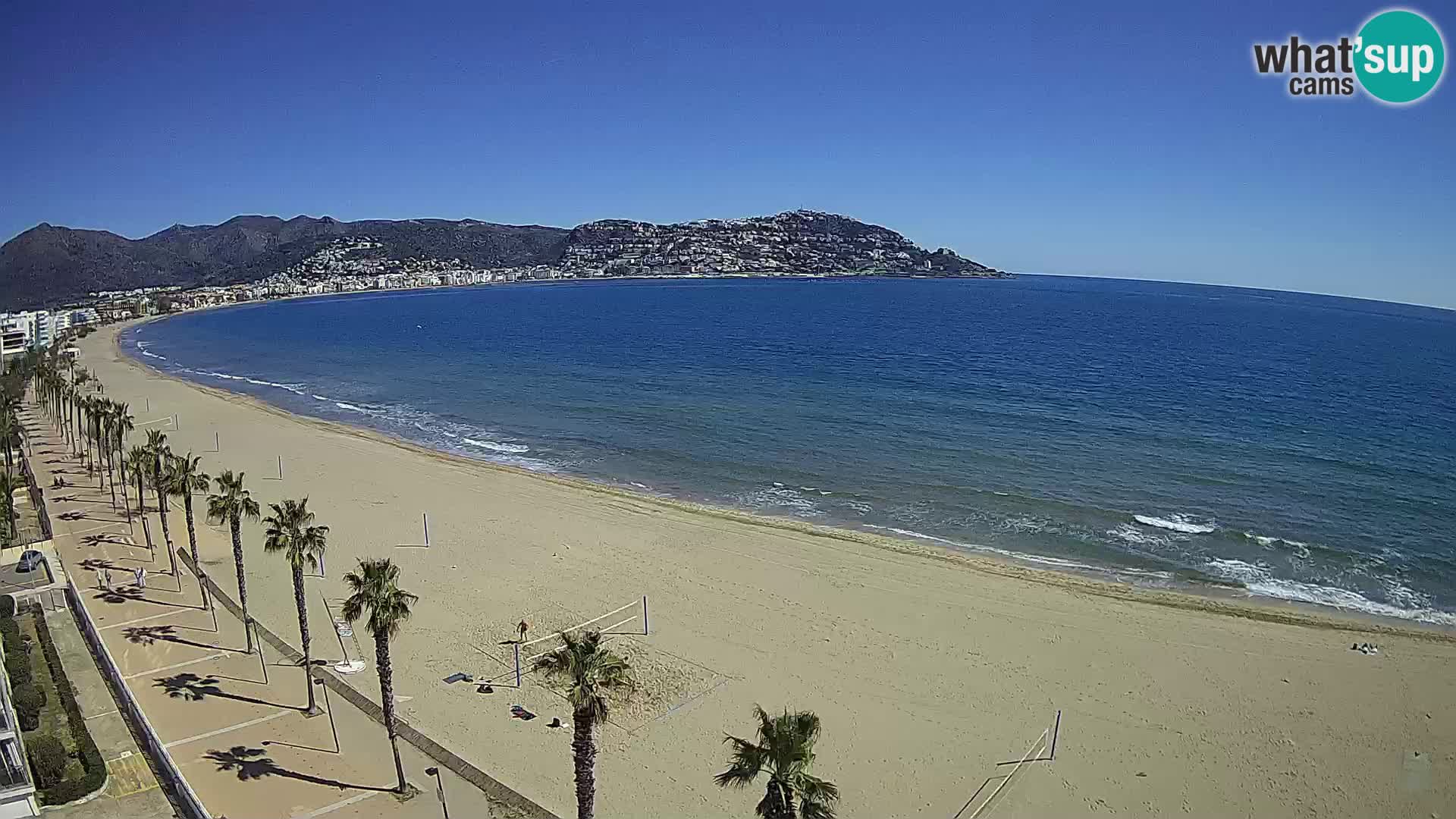 Live Roses Webcam Costa Brava beach view from MonteCarlo Hotel