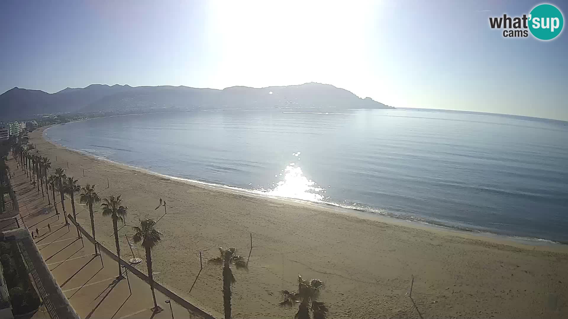 Live Roses Webcam Costa Brava beach view from MonteCarlo Hotel