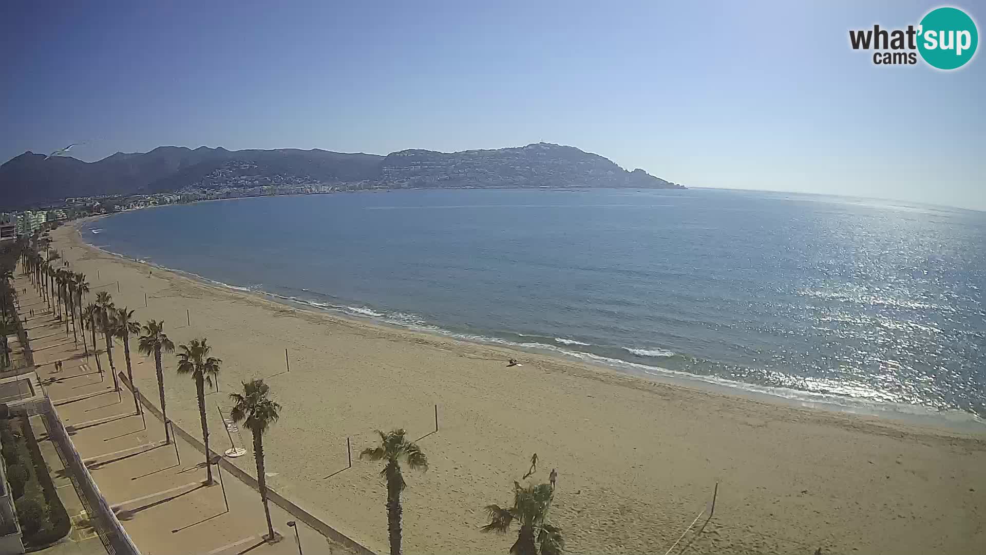 Live Roses Webcam Costa Brava beach view from MonteCarlo Hotel