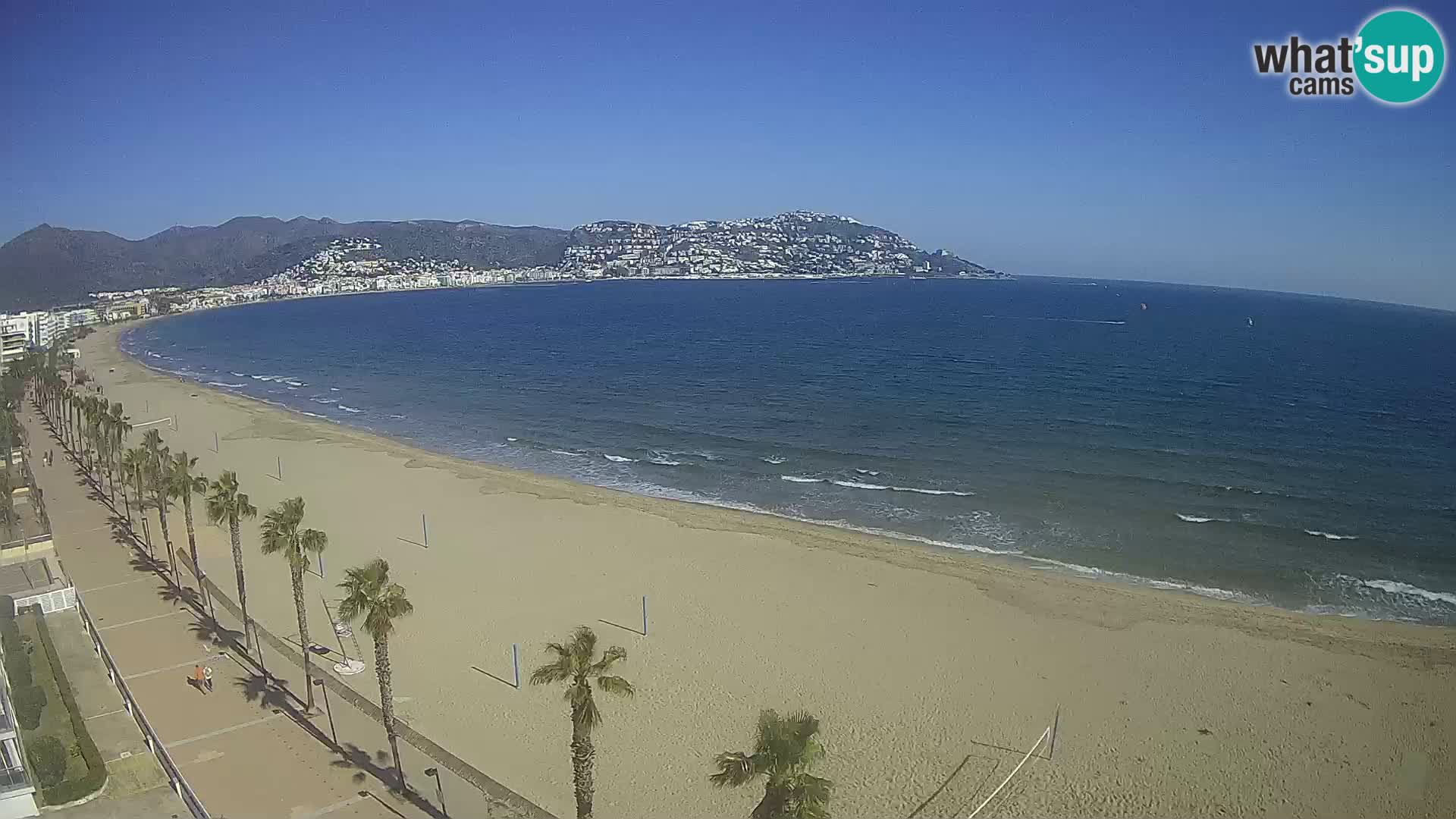 Live Roses Webcam Costa Brava beach view from MonteCarlo Hotel