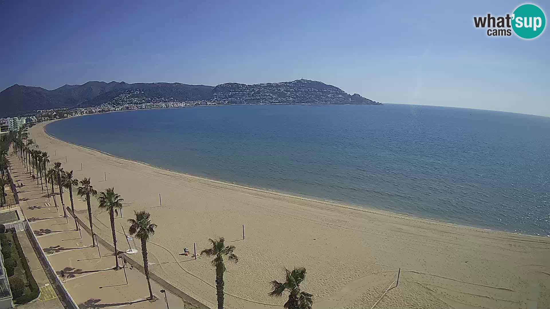 Live Roses Webcam Costa Brava beach view from MonteCarlo Hotel