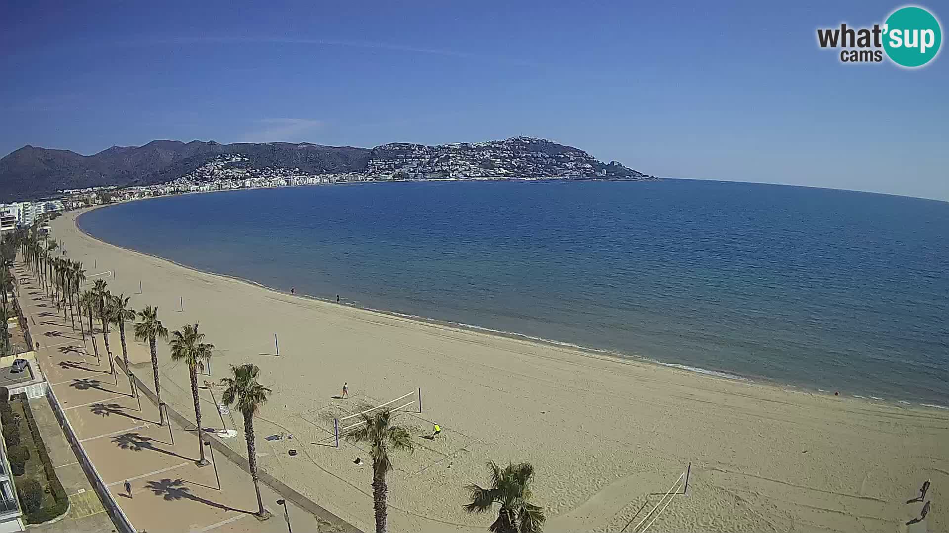 Live Roses Webcam Costa Brava beach view from MonteCarlo Hotel