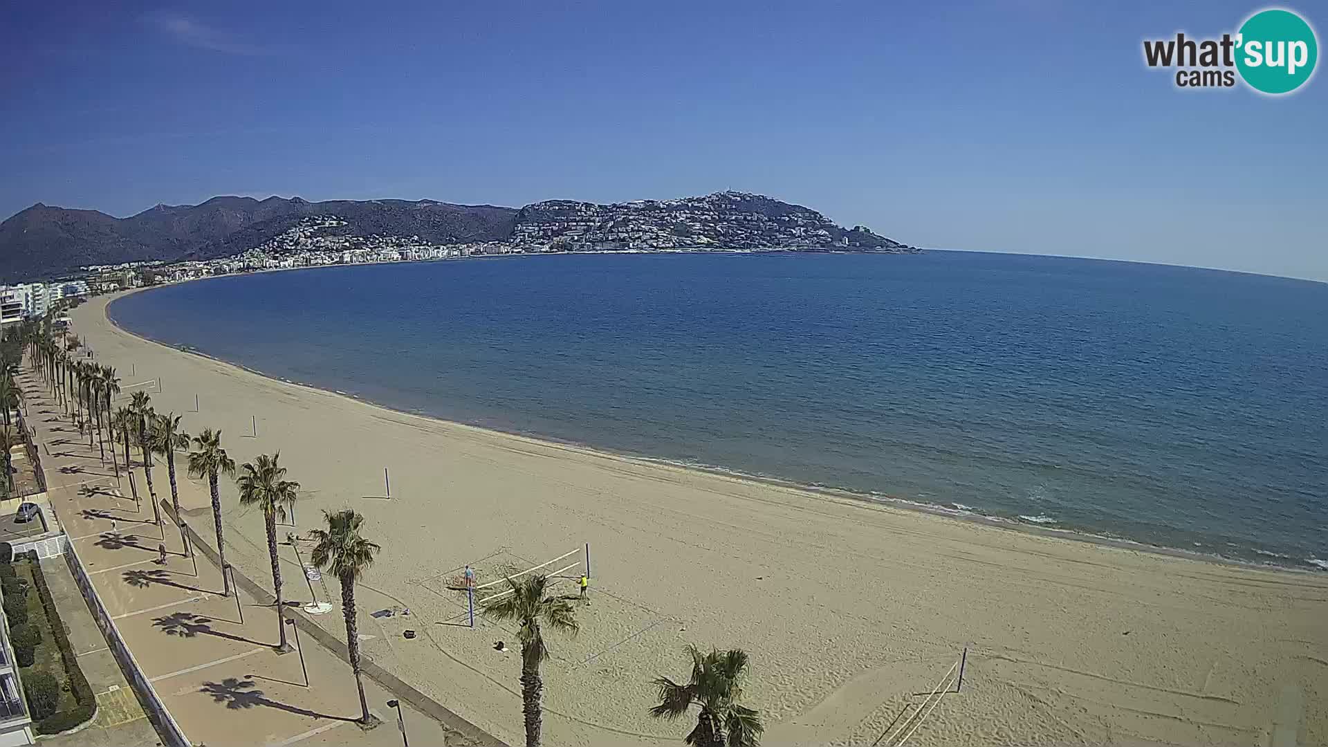 Live Roses Webcam Costa Brava beach view from MonteCarlo Hotel