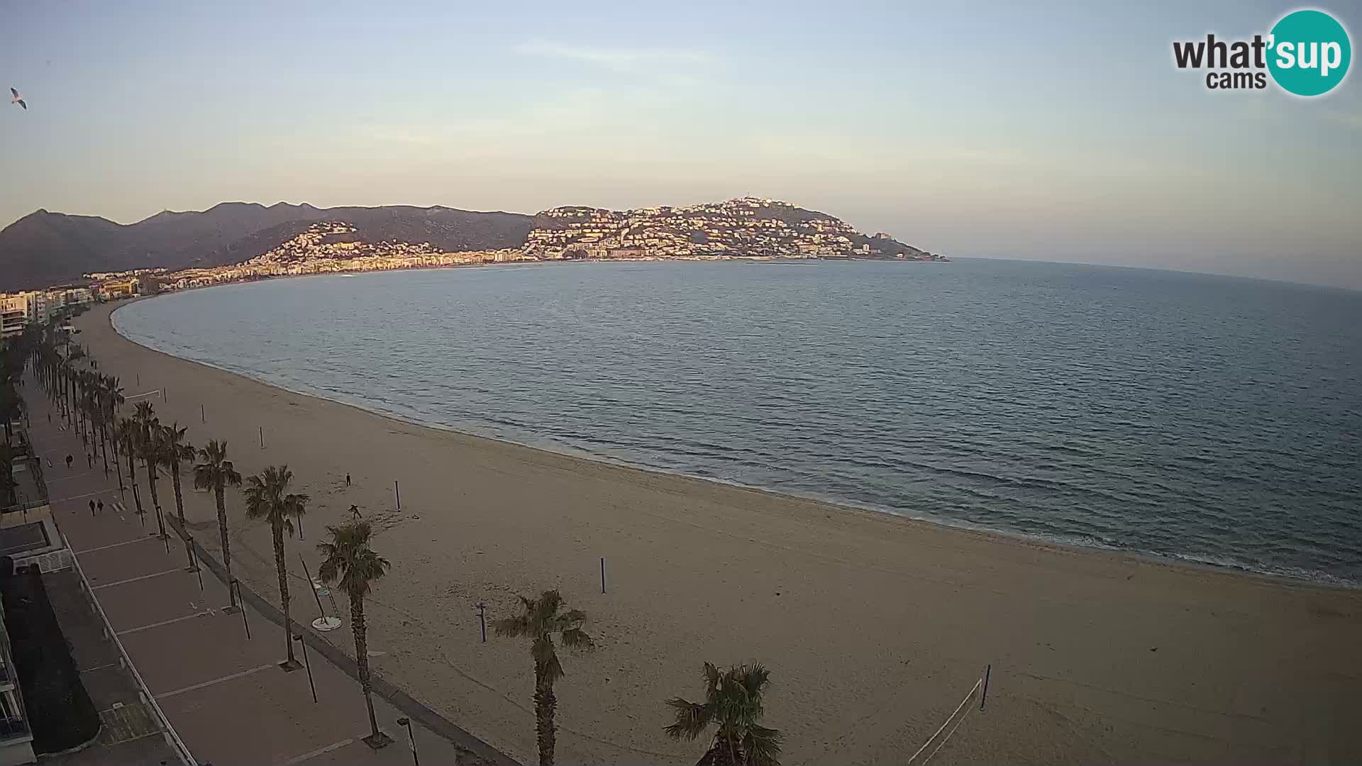 Live Roses Webcam Costa Brava beach view from MonteCarlo Hotel