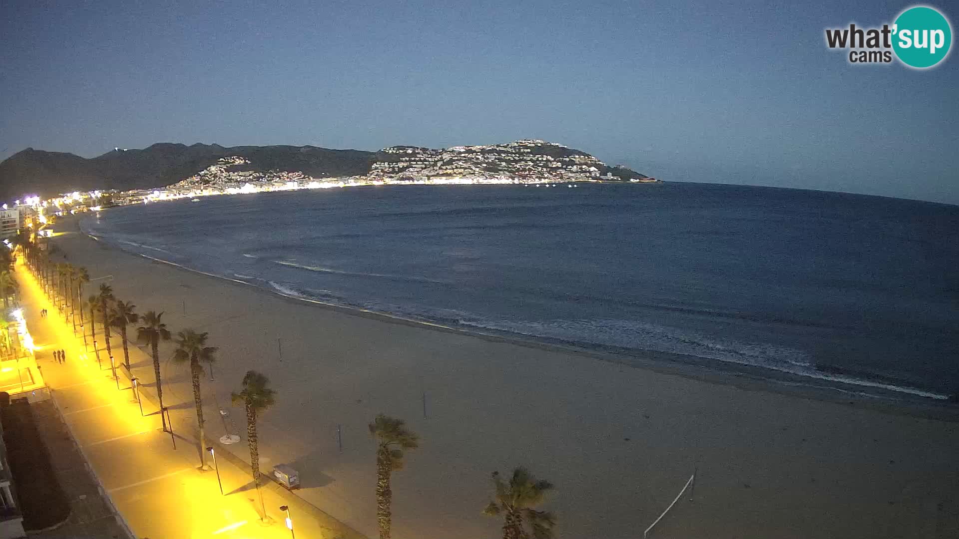 Live Roses Webcam Costa Brava beach view from MonteCarlo Hotel
