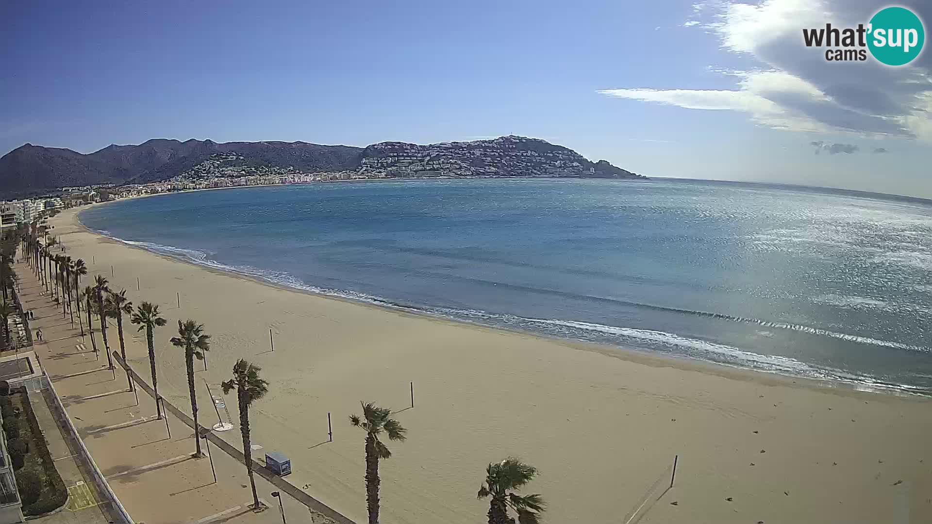Live Roses Webcam Costa Brava beach view from MonteCarlo Hotel