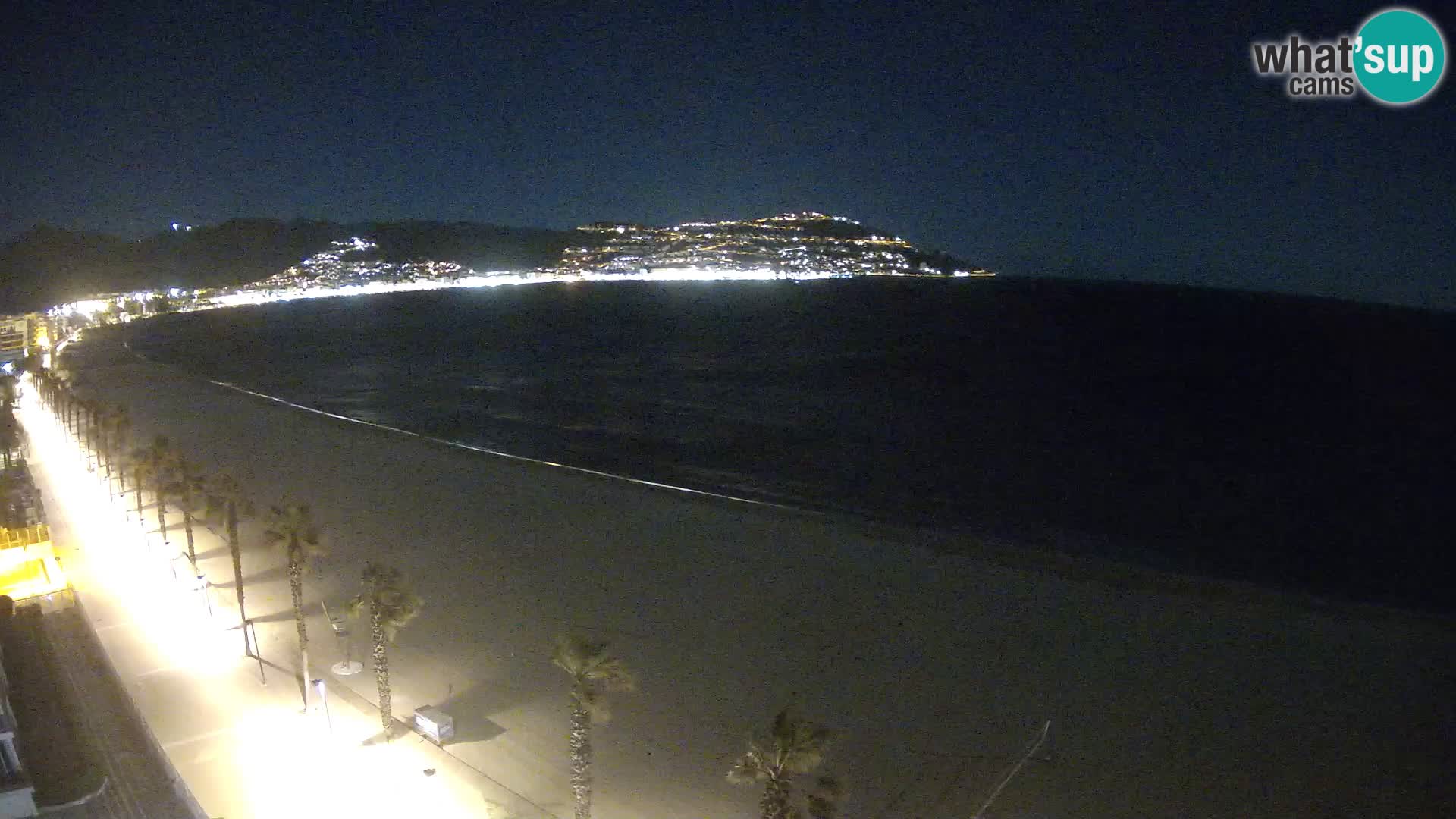 Live Roses Webcam Costa Brava beach view from MonteCarlo Hotel
