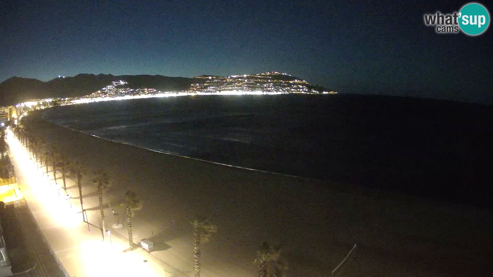 Live Roses Webcam Costa Brava beach view from MonteCarlo Hotel