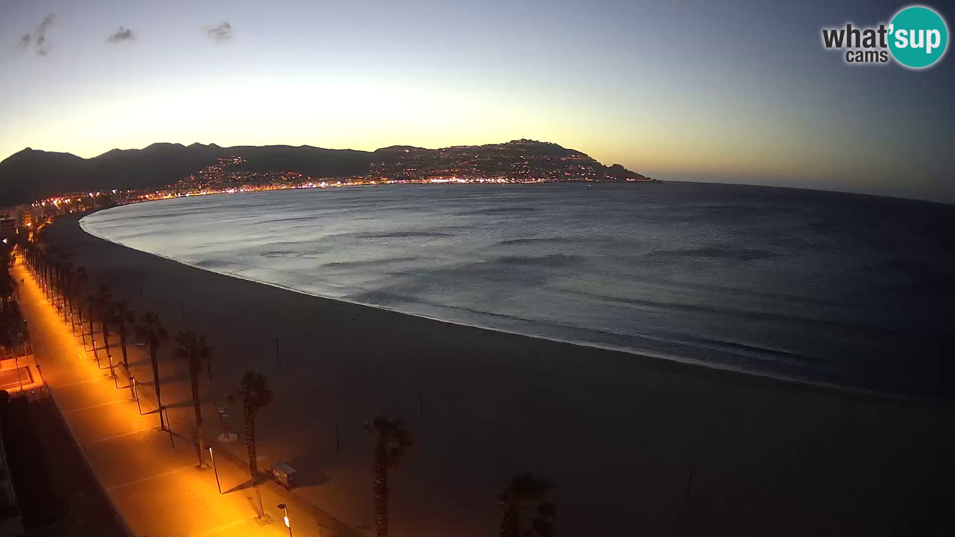 Live Roses Webcam Costa Brava beach view from MonteCarlo Hotel