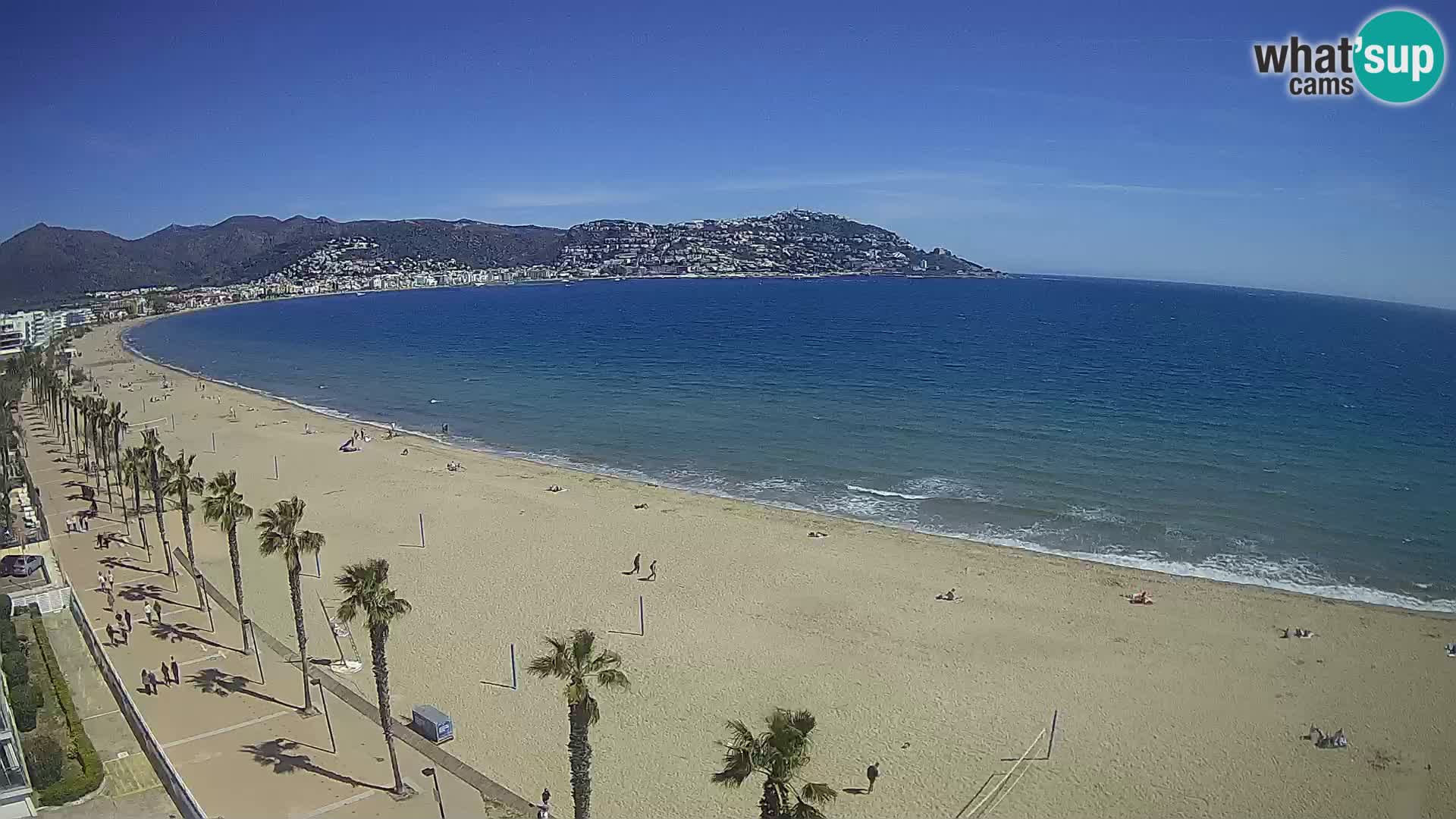 Live Roses Webcam Costa Brava beach view from MonteCarlo Hotel