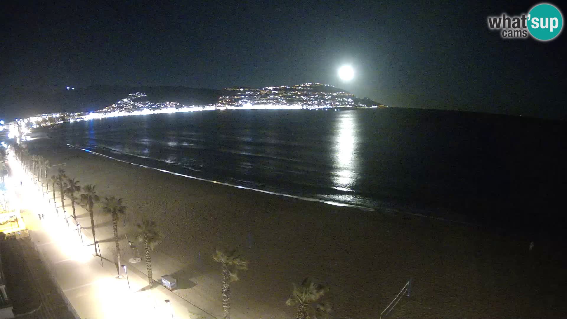 Live Roses Webcam Costa Brava beach view from MonteCarlo Hotel