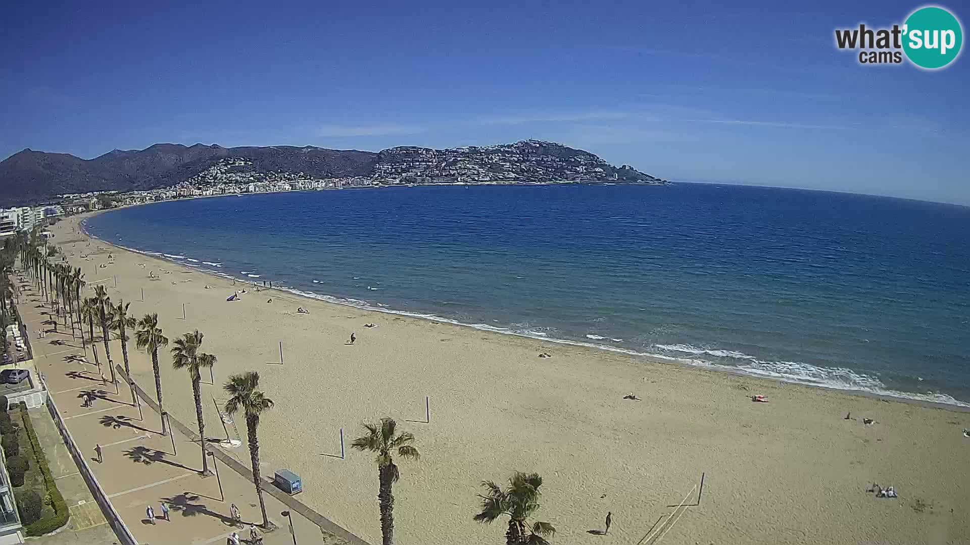 Live Roses Webcam Costa Brava beach view from MonteCarlo Hotel