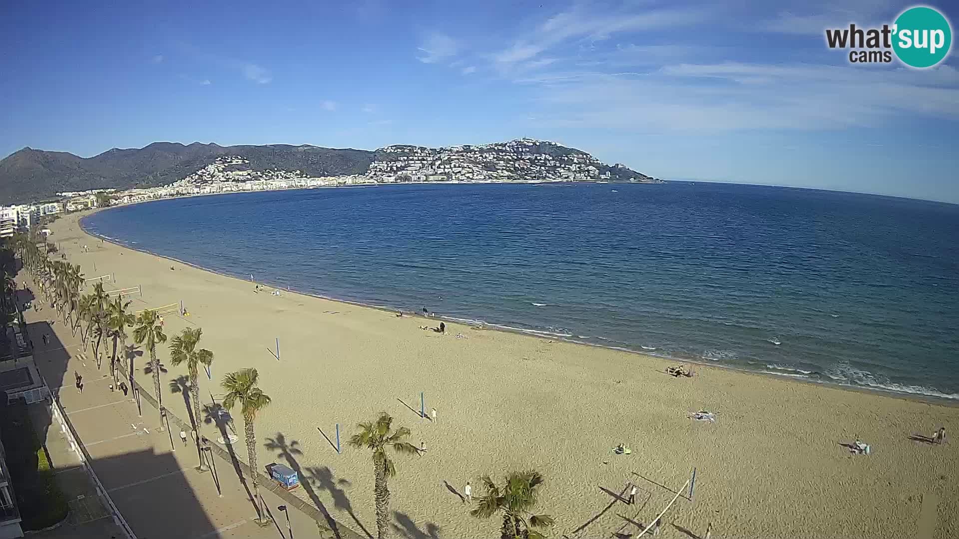 Live Roses Webcam Costa Brava beach view from MonteCarlo Hotel