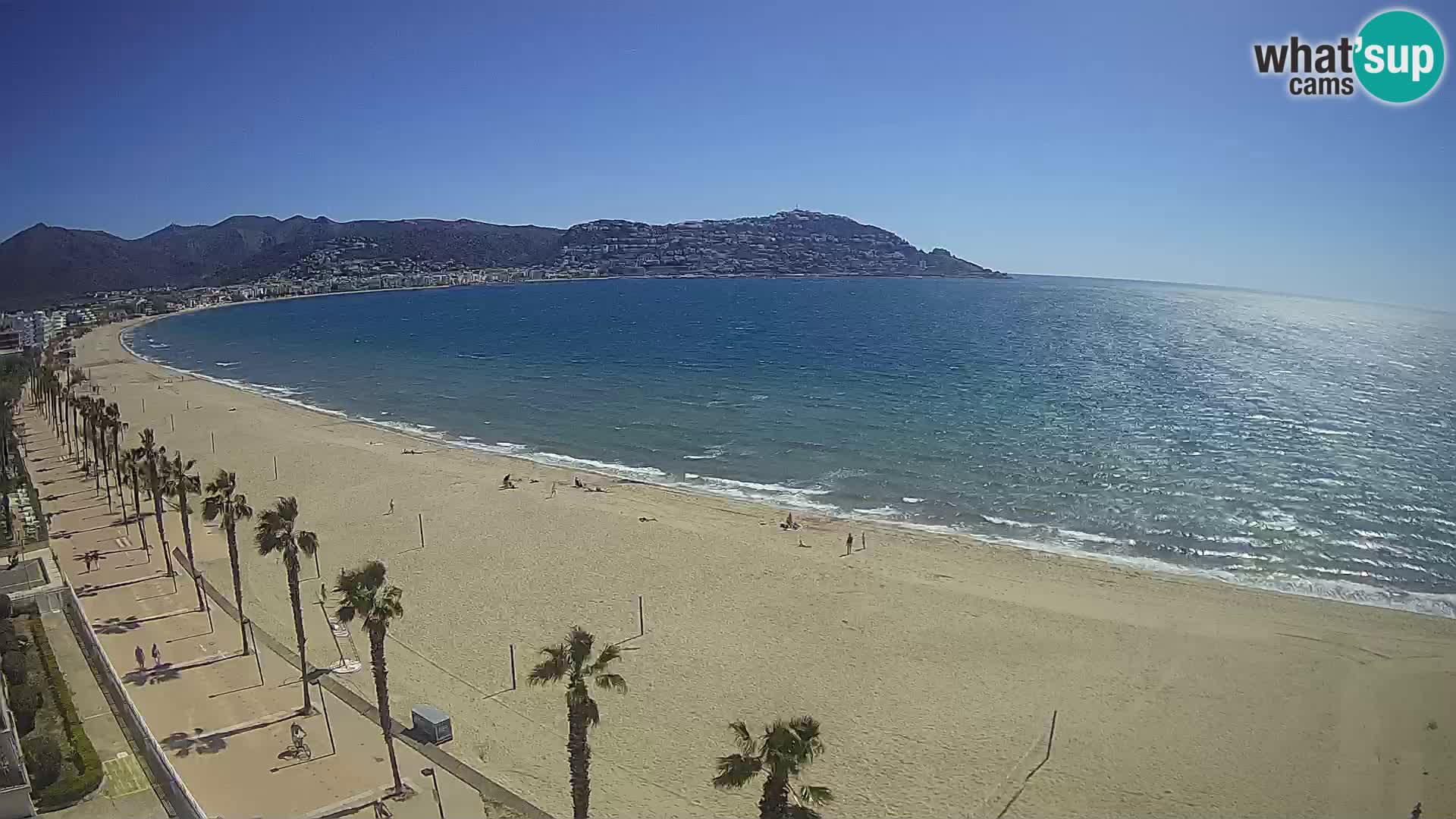 Live Roses Webcam Costa Brava beach view from MonteCarlo Hotel