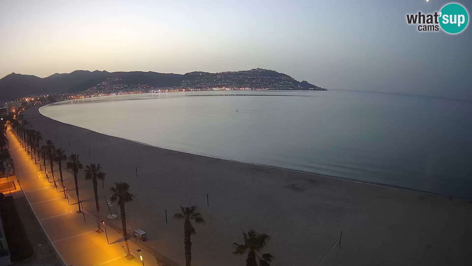 Live Roses Webcam Costa Brava beach view from MonteCarlo Hotel