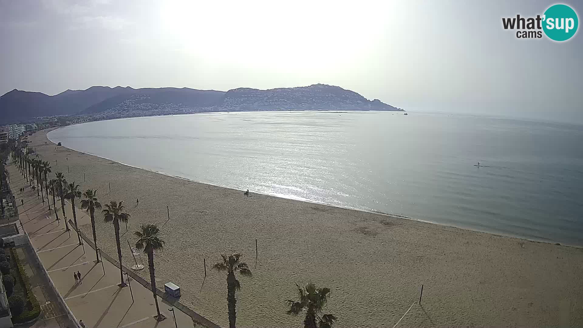 Live Roses Webcam Costa Brava beach view from MonteCarlo Hotel