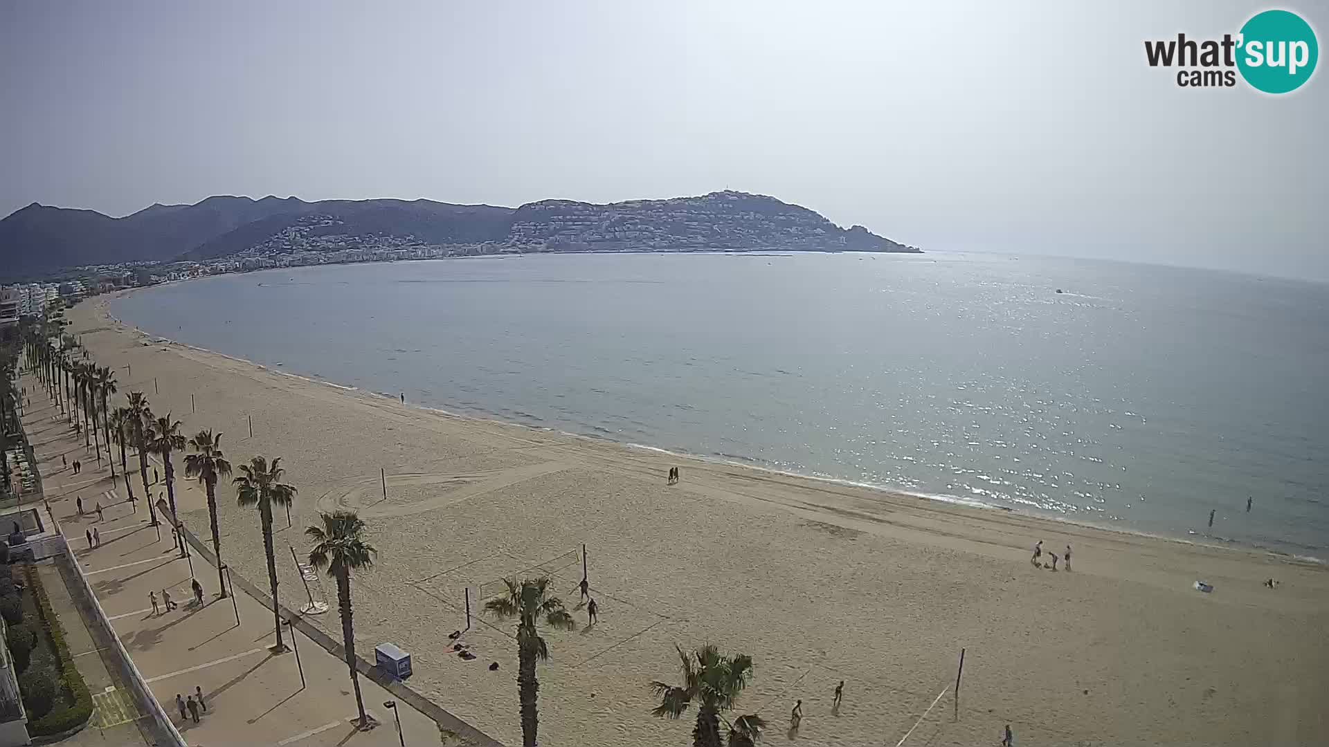 Live Roses Webcam Costa Brava beach view from MonteCarlo Hotel