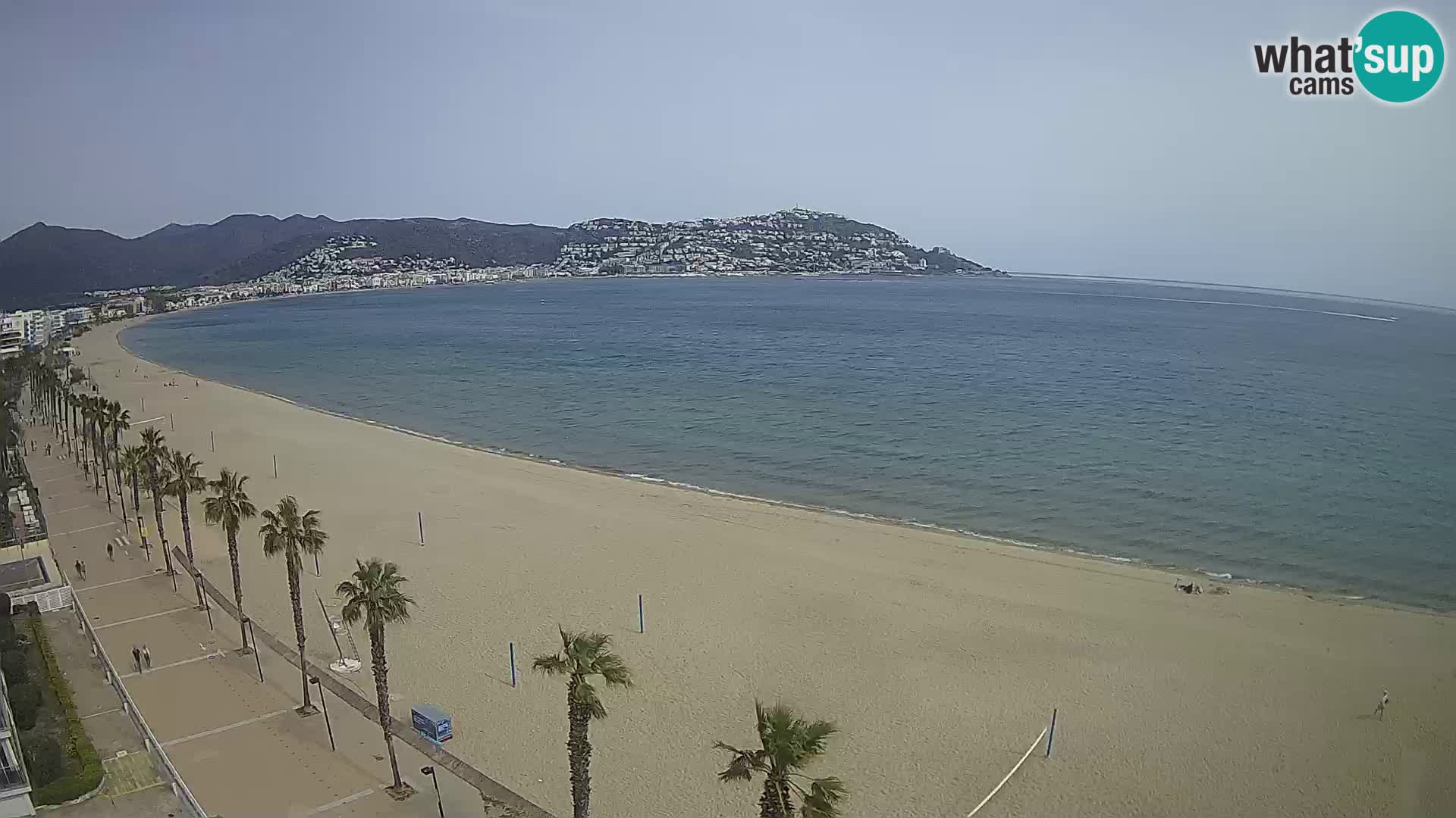 Live Roses Webcam Costa Brava beach view from MonteCarlo Hotel
