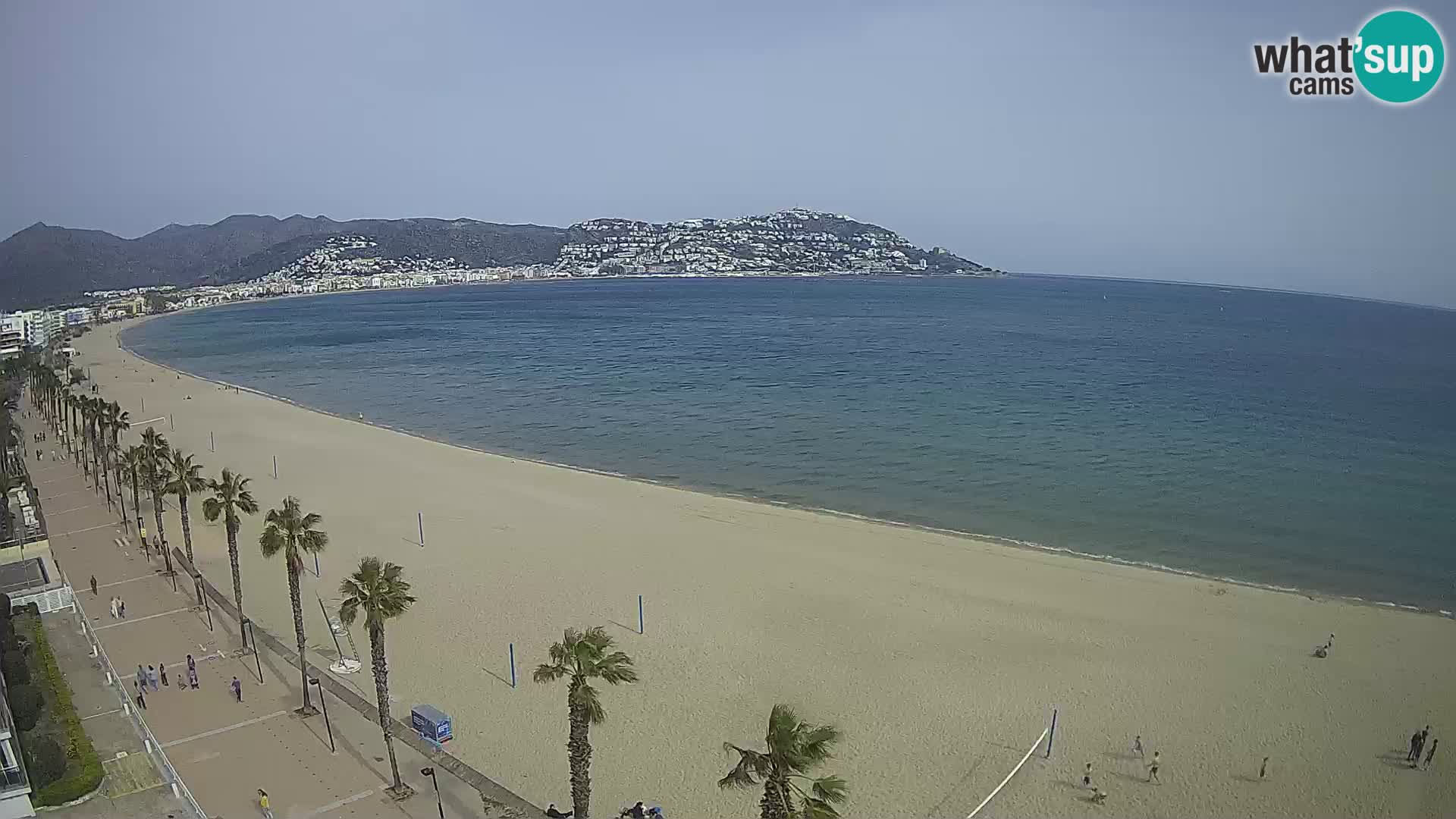 Live Roses Webcam Costa Brava beach view from MonteCarlo Hotel