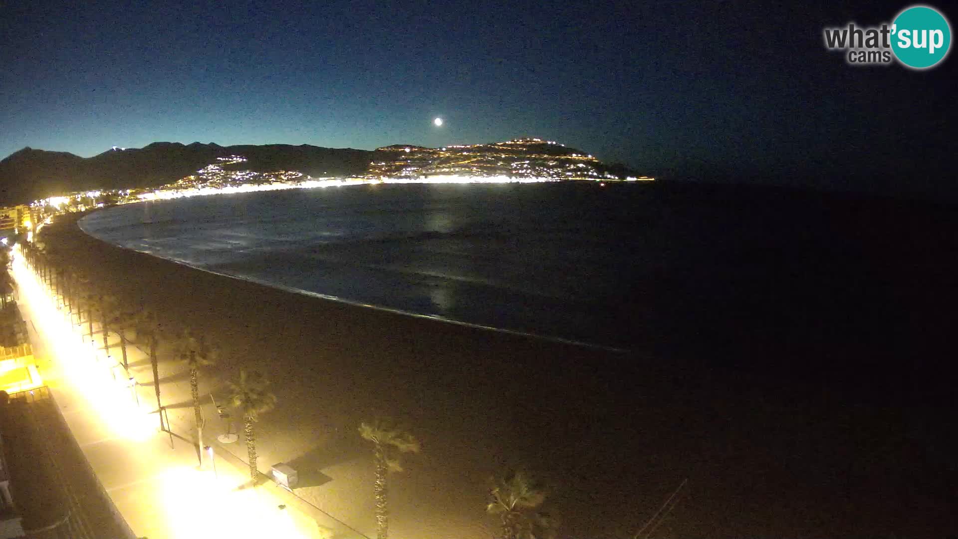 Live Roses Webcam Costa Brava beach view from MonteCarlo Hotel