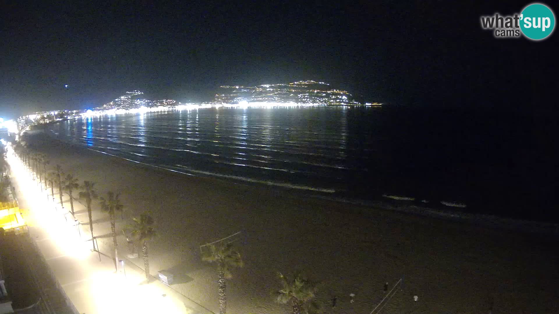 Live Roses Webcam Costa Brava beach view from MonteCarlo Hotel