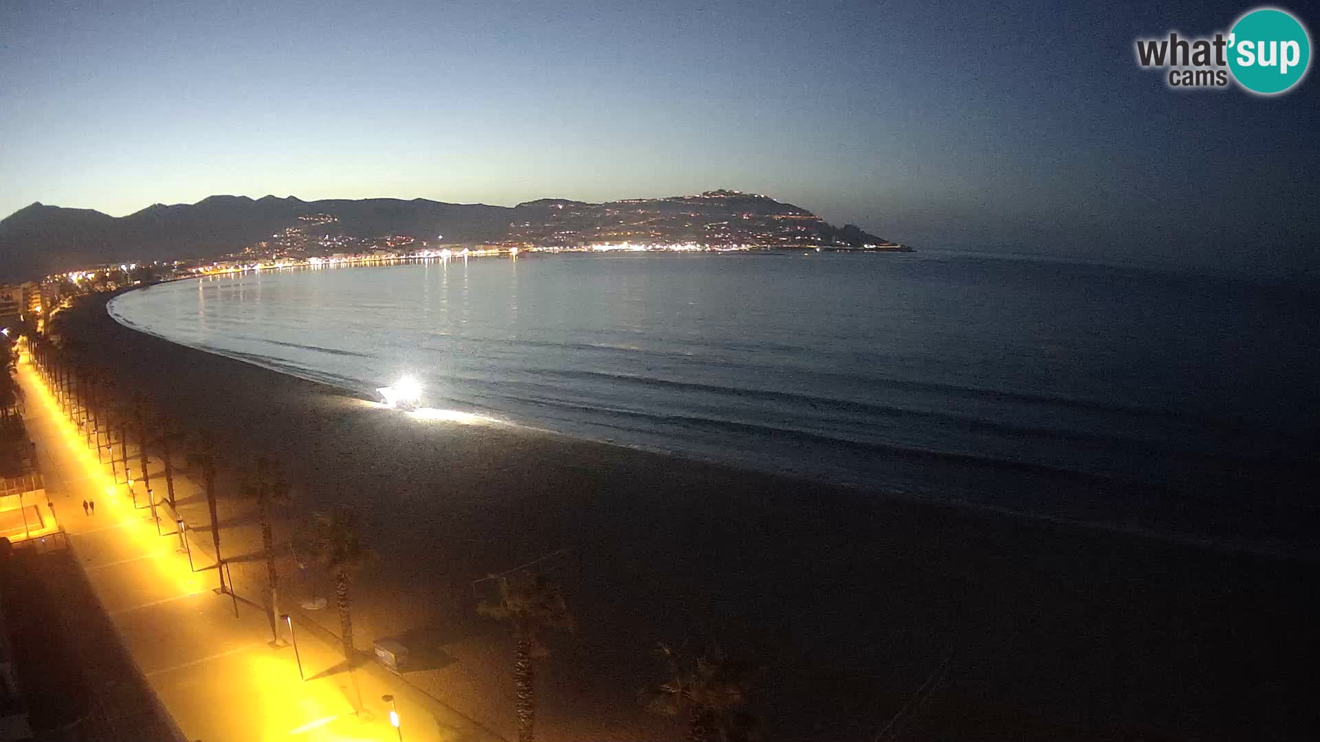 Live Roses Webcam Costa Brava beach view from MonteCarlo Hotel