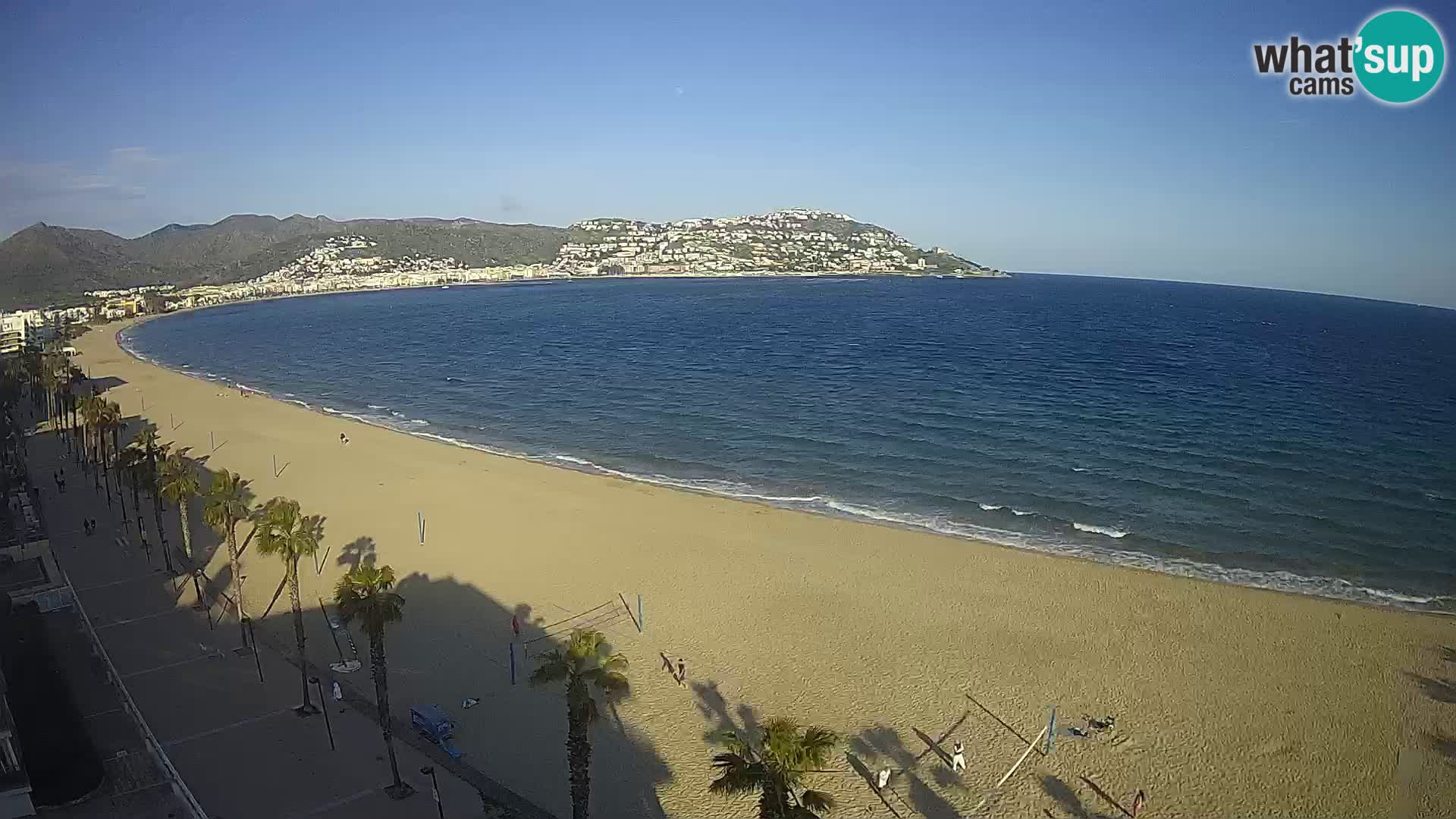 Live Roses Webcam Costa Brava beach view from MonteCarlo Hotel