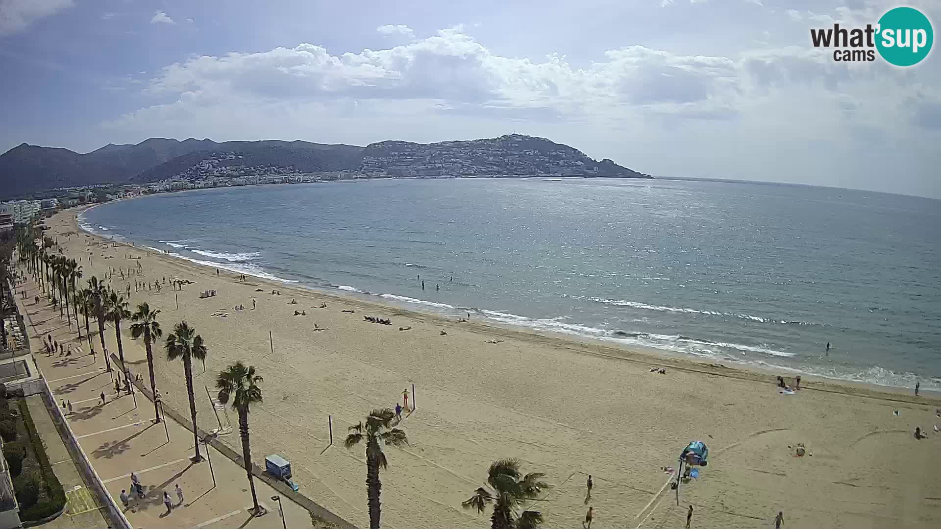 Live Roses Webcam Costa Brava beach view from MonteCarlo Hotel
